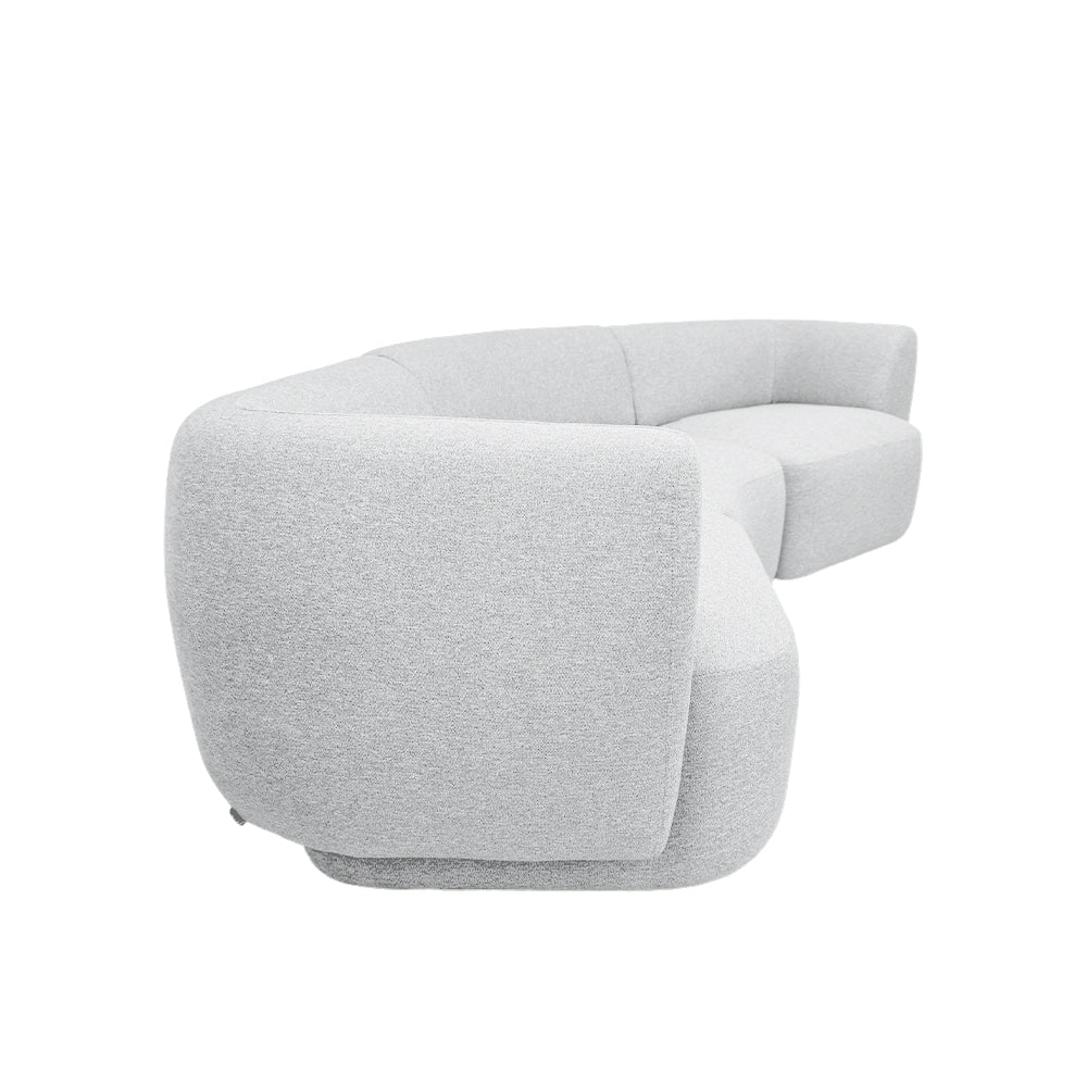 Pebble Curve 4-Seater Sectional Sofa with EcoClean Fabric | Modern L-Shaped Couch for Living Room, Family Room & Lounge Areas
