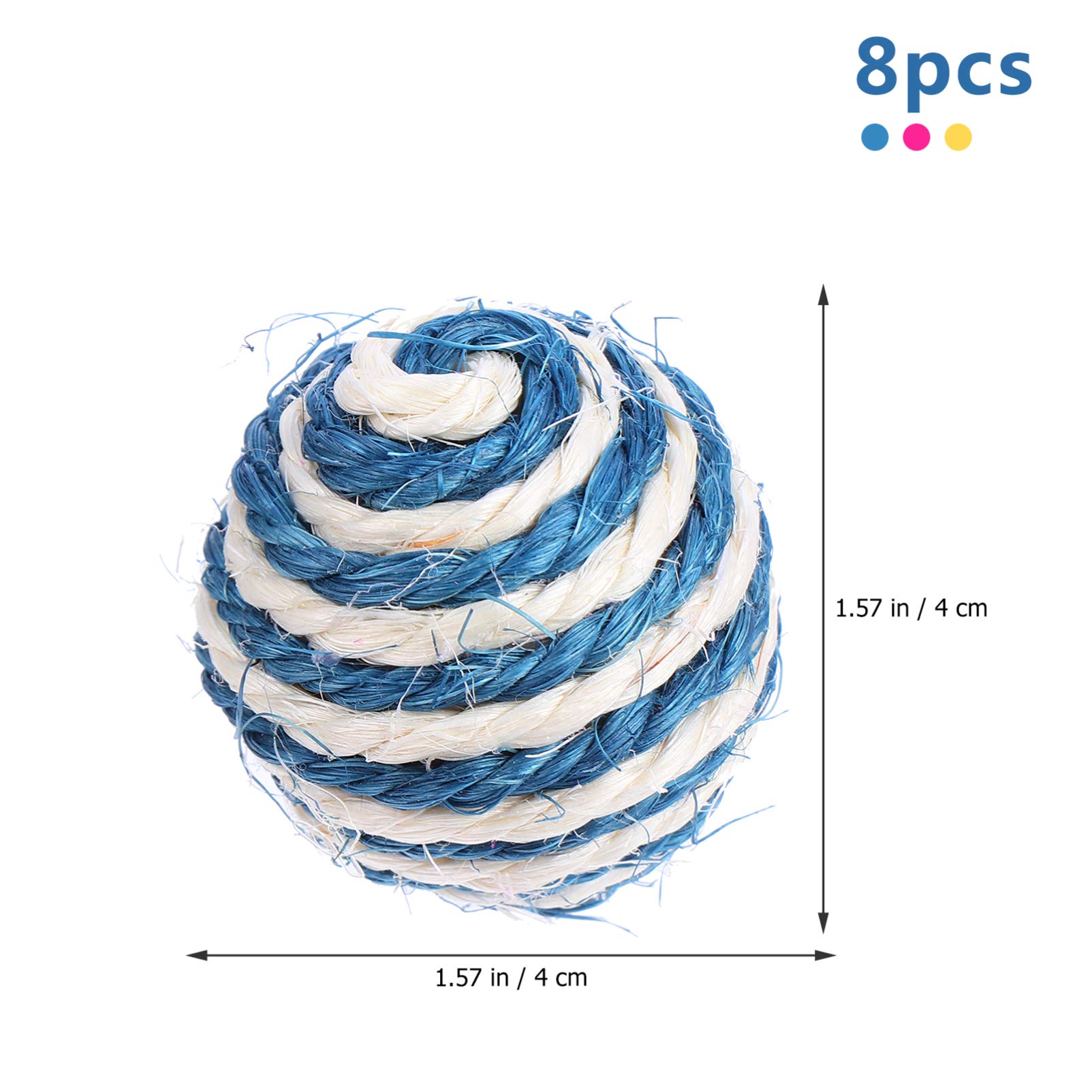 Balacoo 8-Piece Cat Ball Pet Scratcher Toy Set - Interactive Chew Toys for Kittens & Puppies, Fun Teaser Balls for Dental Health & Playtime - Perfect for Indoor Play, Training, and Bonding with Your Pet