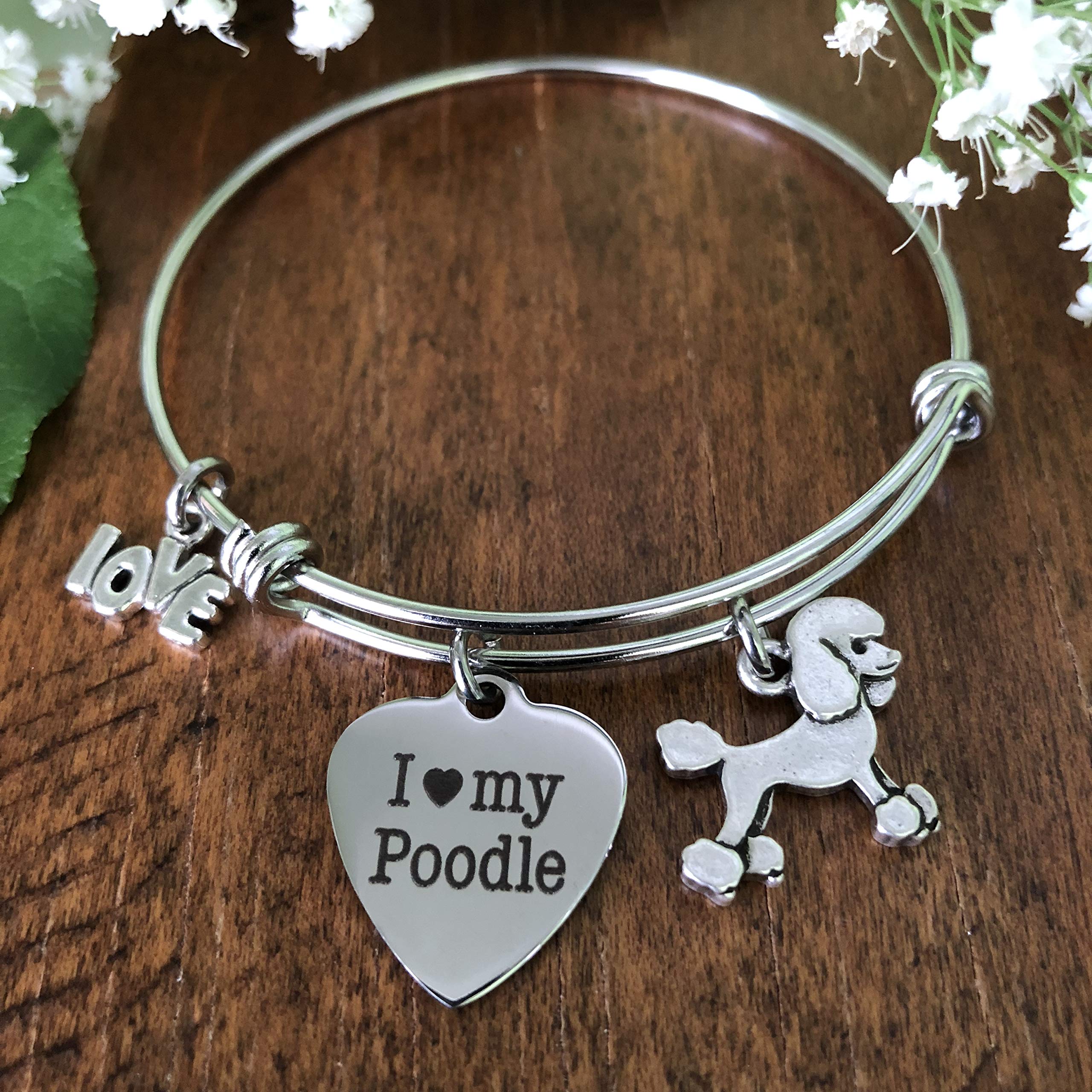 Poodle Bracelet - Adjustable Dog Charm Bangle for Standard & Mini Poodle - Small/Medium Size - Perfect Gift for Dog Lovers & Poodle Owners (Ideal for Daily Wear, Special Occasions & Pet-Themed Events)