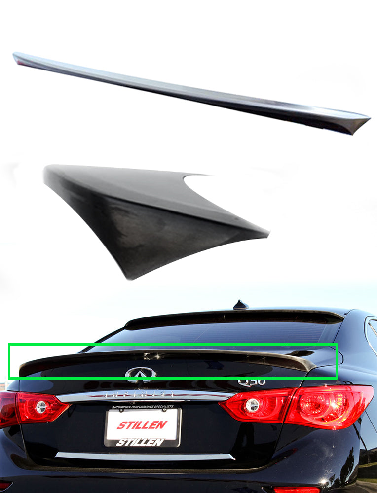 2014-2024 Infiniti Q50 Rear Spoiler - Unpainted ABS Plastic Car Spoiler (KB11223) - Perfect for Sporty Look & Improved Aerodynamics