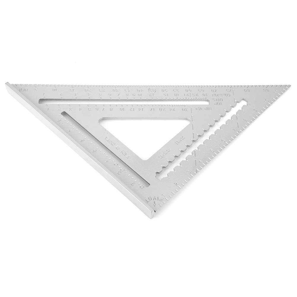 Stainless Steel Right Angle Protractor with 12 Inch Ruler - Durable Aluminum Alloy Woodworking Tool for Precise Measurement in Carpentry, DIY Projects & Home Renovation