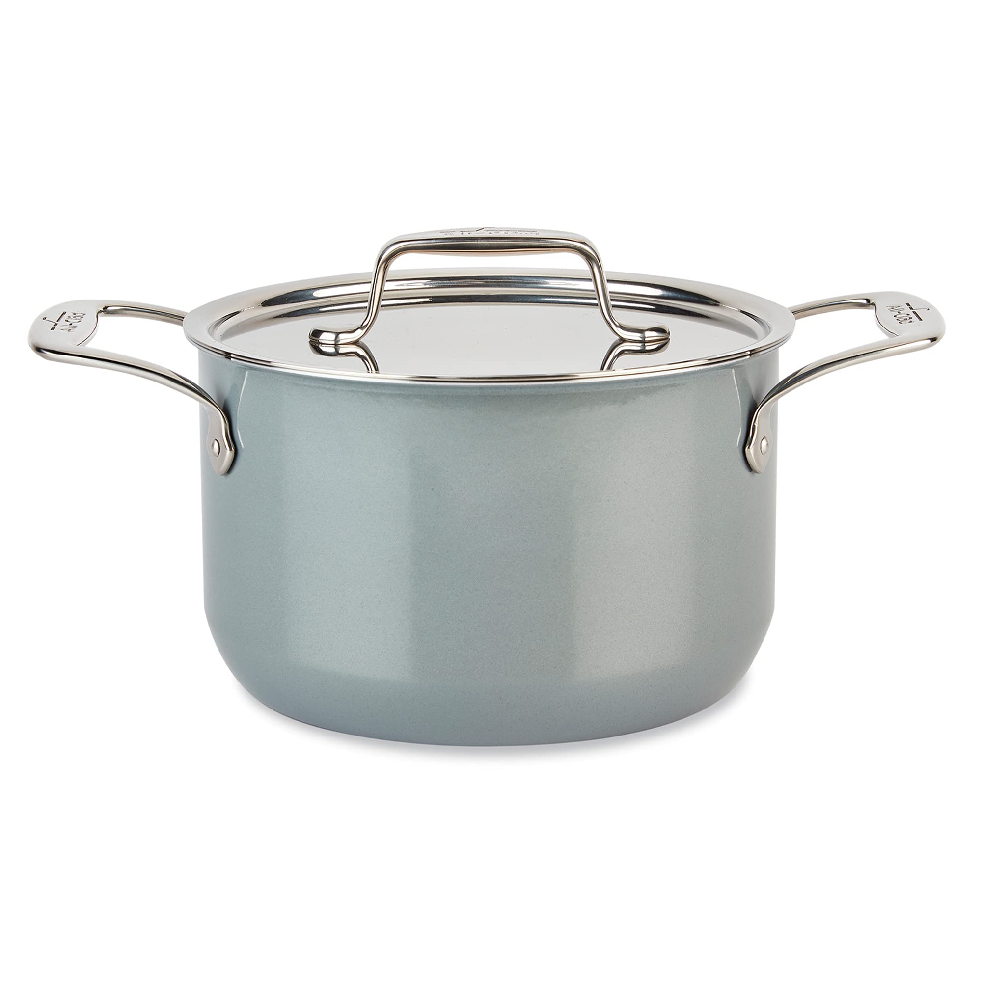 All-Clad FusionTec 7 Quart Ceramic & Steel Core Stockpot - Induction Compatible, Oven & Broiler Safe Up to 500°F - Premium Cookware for Soups, Stews & Pasta - Ideal for Home Chefs & Professional Kitchens