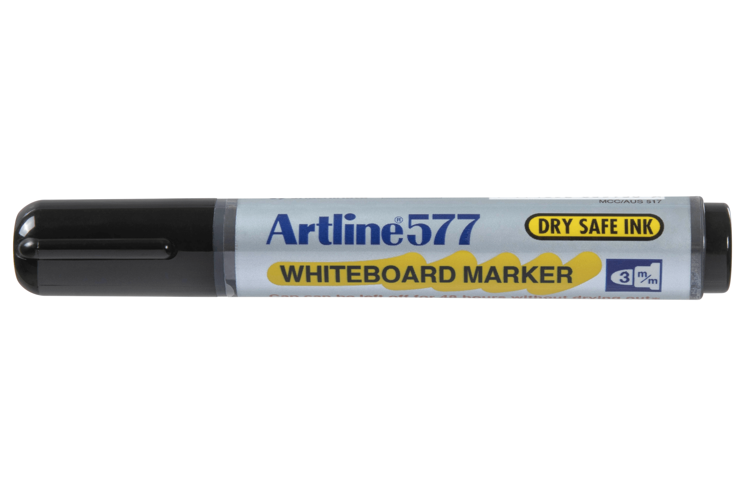 Artline 577 Whiteboard Marker - 3mm Bullet Tip Black Dry Erase Markers for Office, Classroom & Home Use - Ideal for Whiteboards, Glass Boards & Presentations