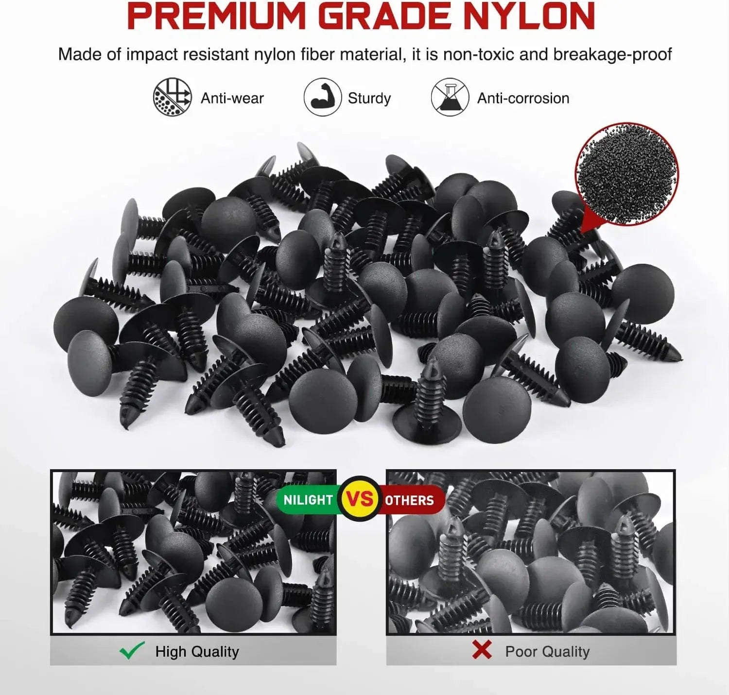 100 Pcs 8mm Hole Bumper Rivet Fender Clips - Compatible with GM 1605396, 1595864, Chrysler 6030441, Ford 388577S - Perfect for Auto Body Repair & Fender Fastening