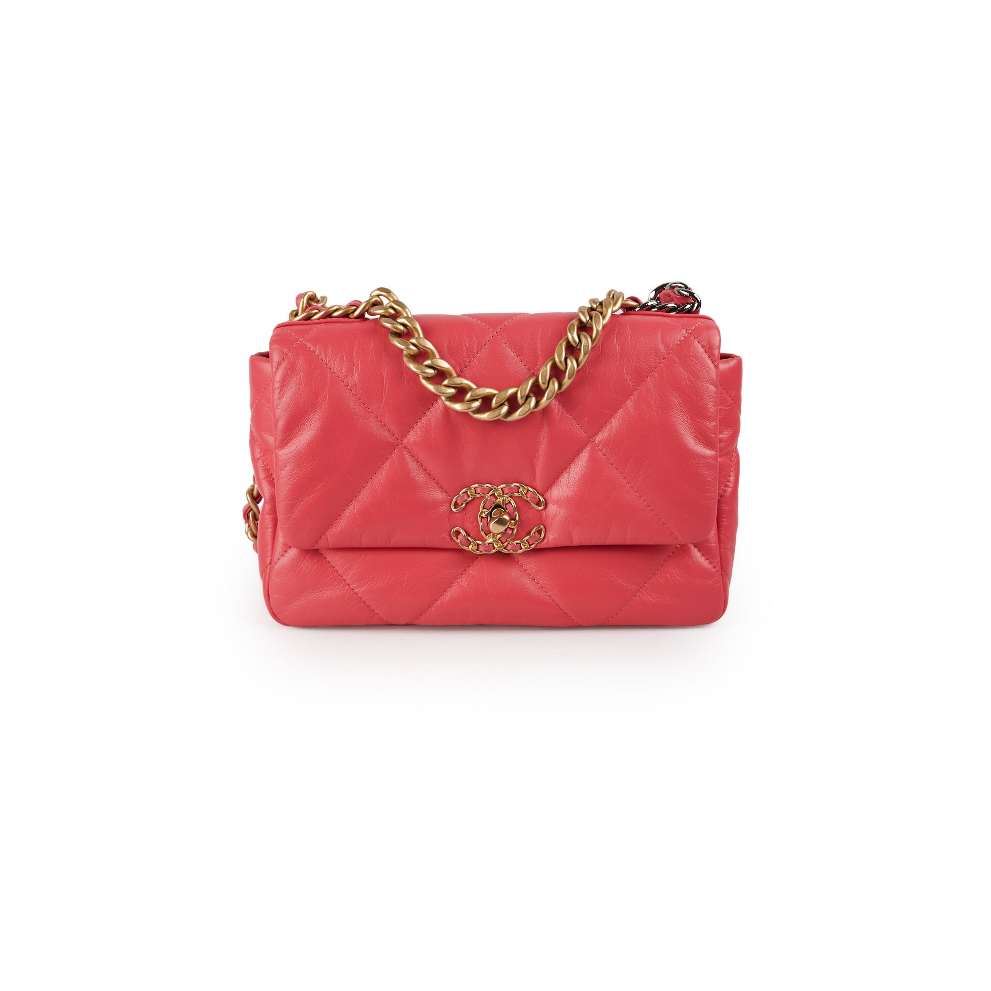 Chanel 19 Small Pink Leather Flap Bag - Luxury Designer Handbag for Women | Perfect for Date Night, Parties & Special Occasions