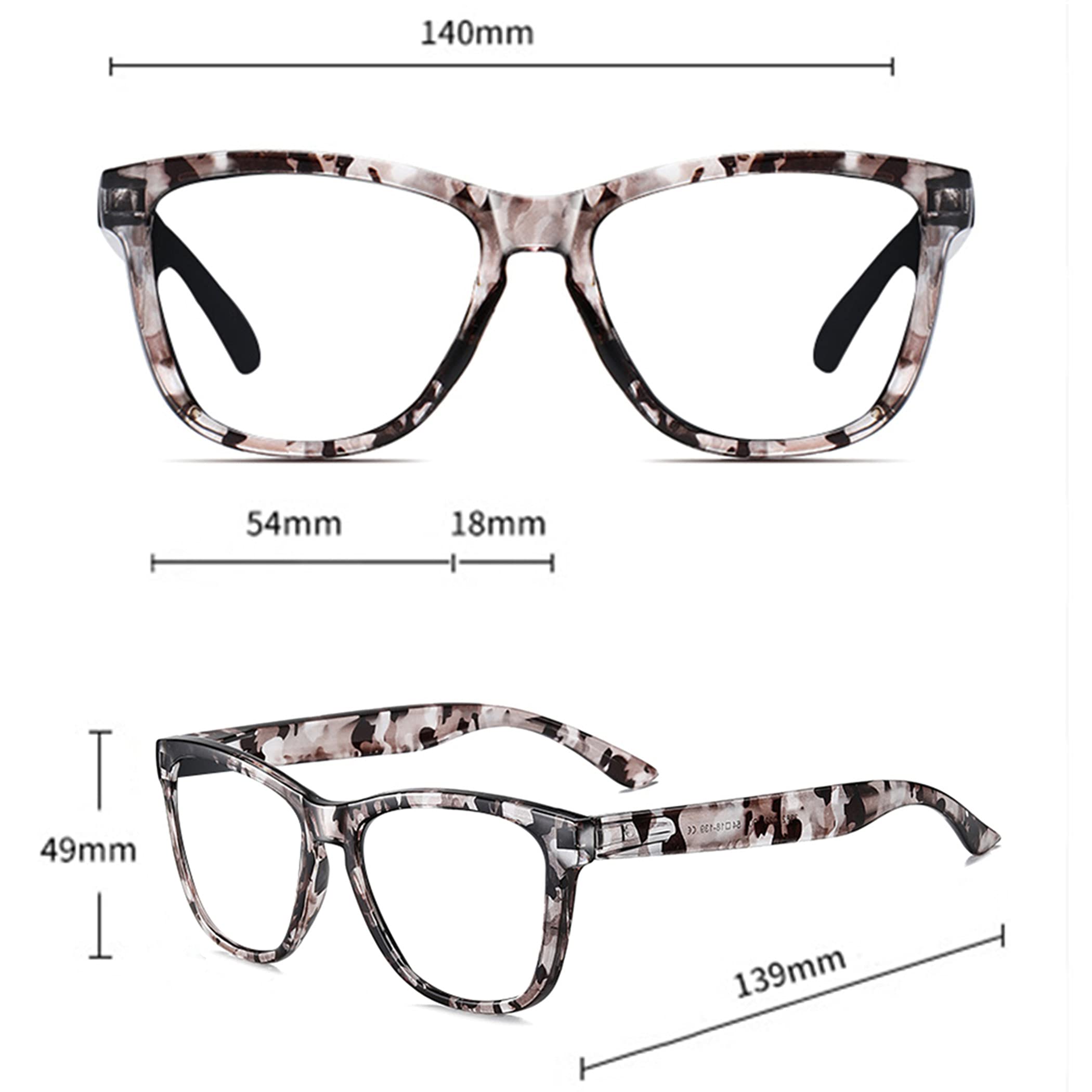 Bullabulling Square Fashion Anti-Blue Light Reading Glasses for Men & Women – Computer Glasses for Office Work, Gaming & Screen Time Protection