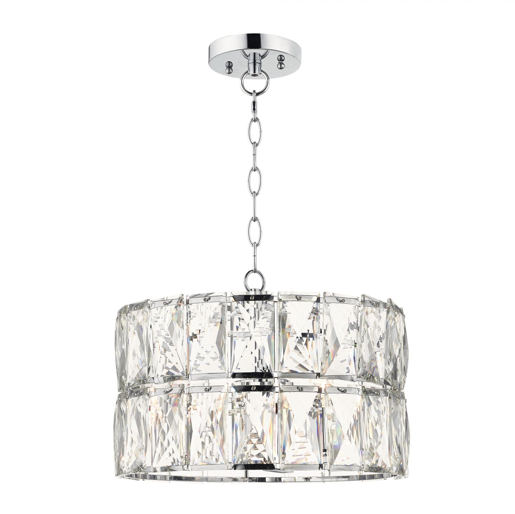 Aurora 1,3,5 Light Crystal Chandelier Pendant - Polished Chrome Finish - Elegant Dining Room & Bedroom Lighting Fixture