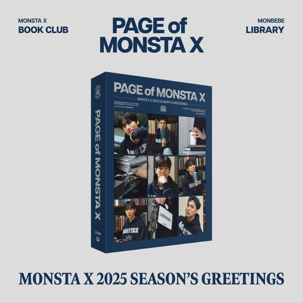 MONSTA X 2025 SEASON'S GREETINGS 'PAGE OF MONSTA X' - K-Pop Official Merchandise & Photobook for Fans Collection - Perfect for K-Pop Lovers, Gift Ideas and Fan Meetings