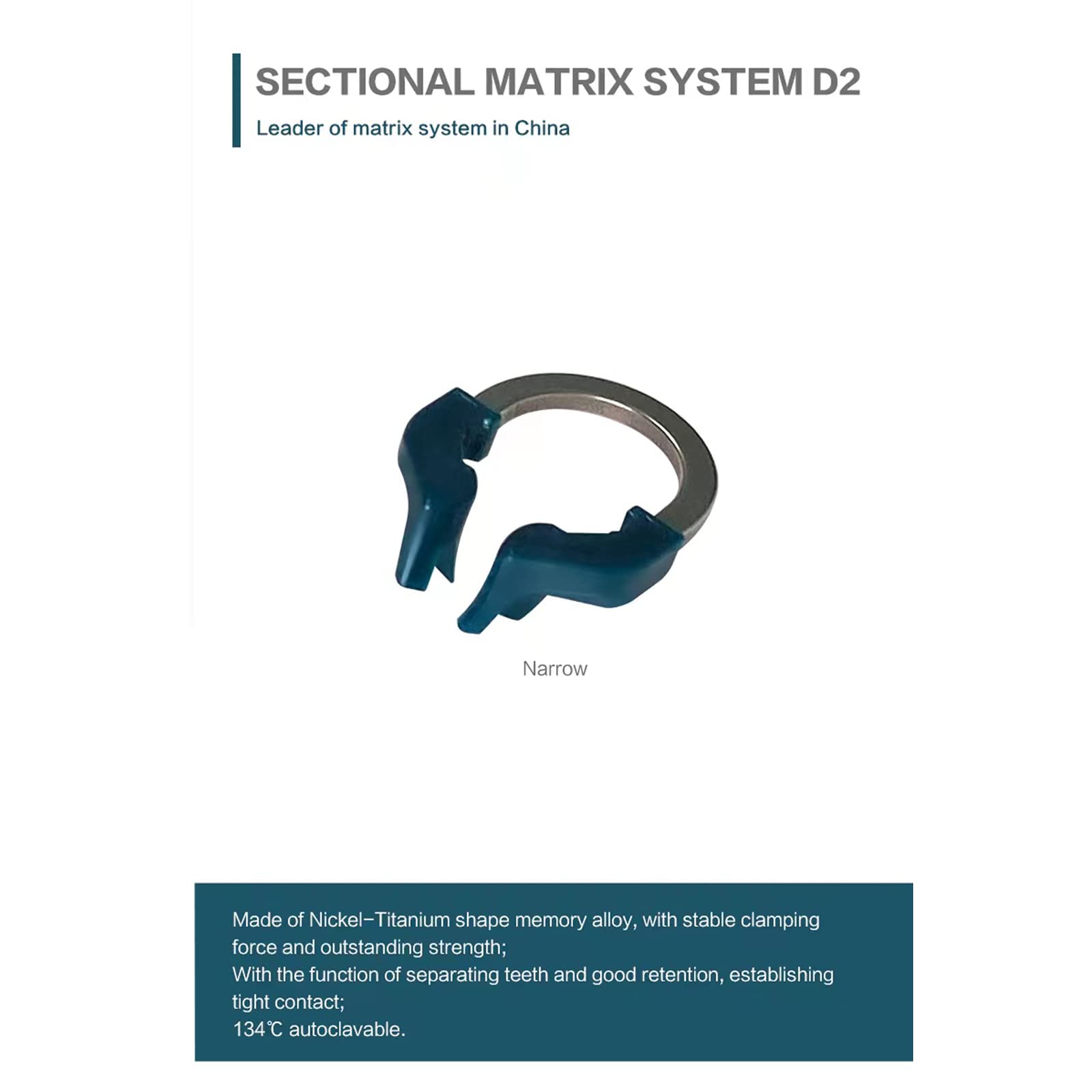 Autoclavable Dental Matrix System with NiTi Clamps for Resin Fillings