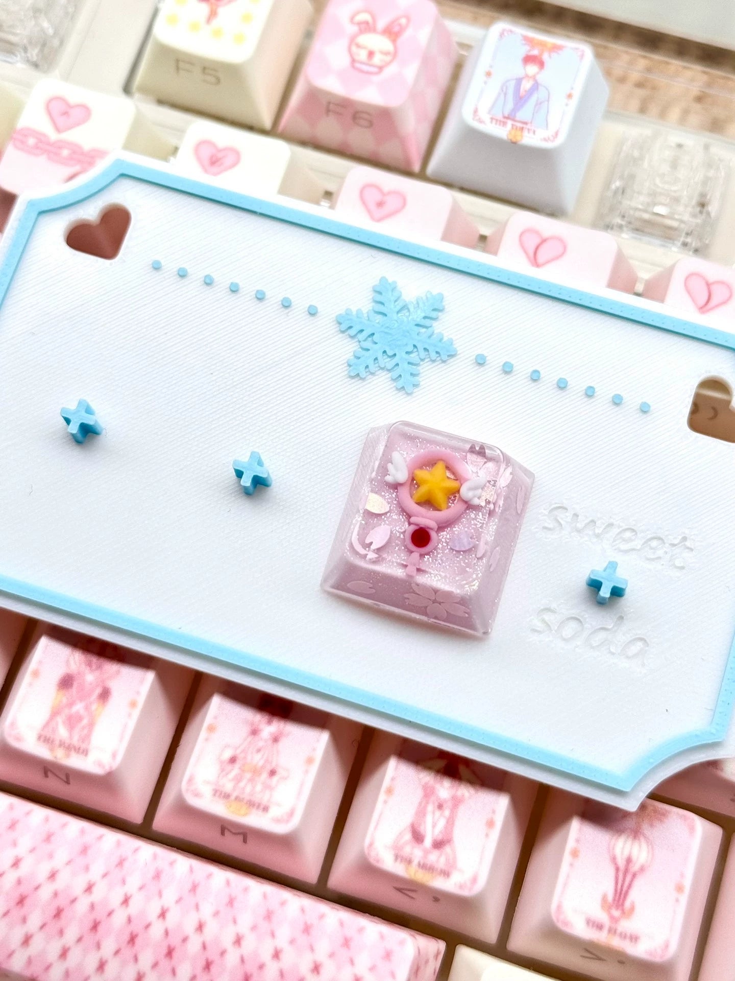 KINOMOTOSAKURA Magic Wand with Crystal Glue Drops - Custom Resin Keycaps for Mechanical Keyboards | Perfect for Gaming, Typing & Personalizing Your Setup