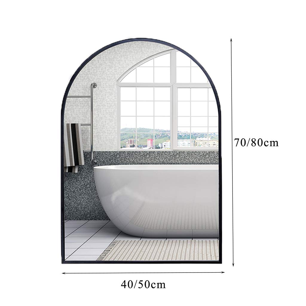 Modern Black Wall Mounted Bathroom Mirror 19.7