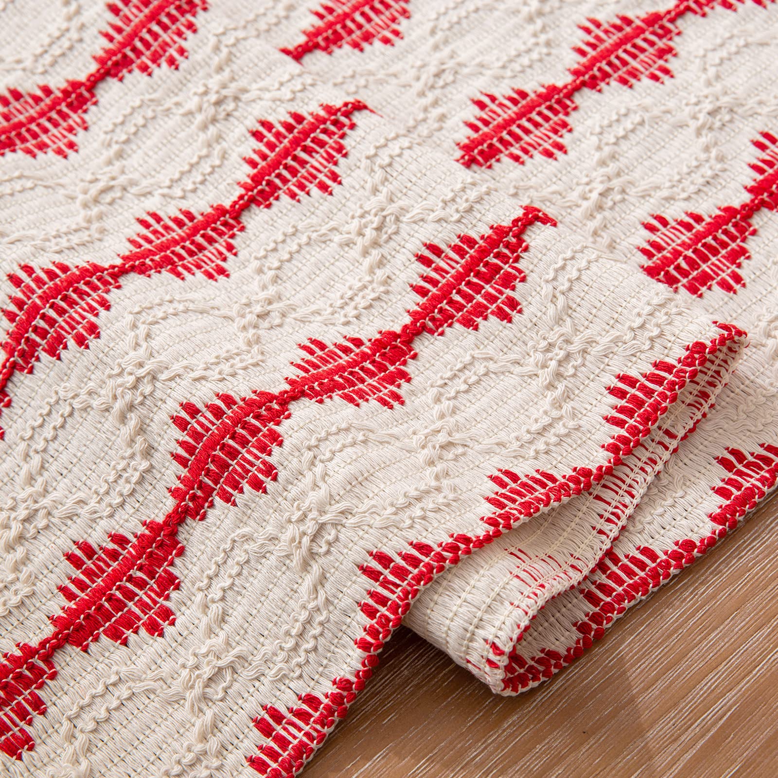 72 Inch Red Burlap Table Runner for Christmas Decor - Rustic Farmhouse & Boho Style Table Cover for Holiday, Wedding, Party, Kitchen & Dining Room - Perfect for Festive Gatherings & Cozy Home Decor