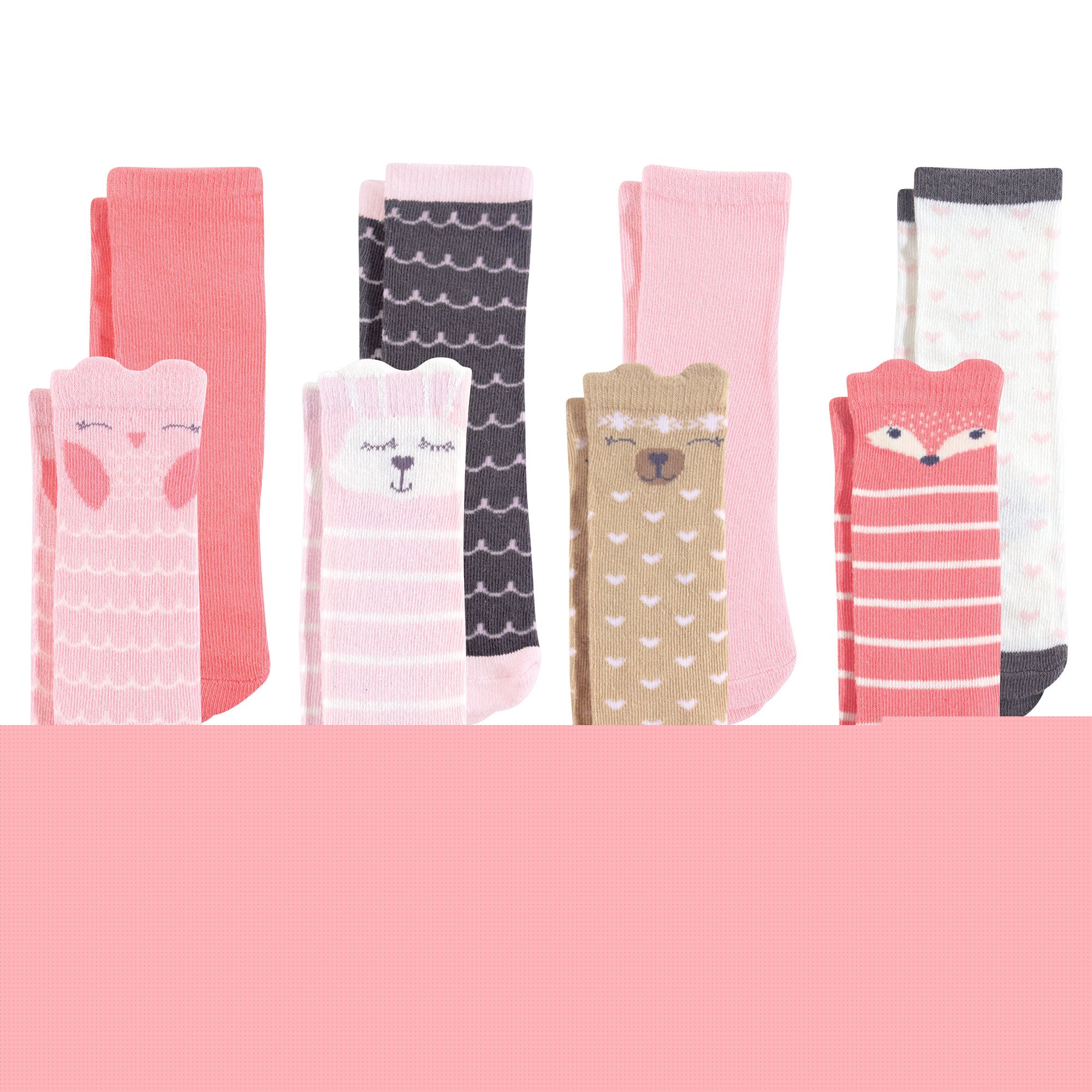 Hudson Baby Girls' Cotton Knee High Socks - Soft & Stretchy for Everyday Wear, School, and Playtime
