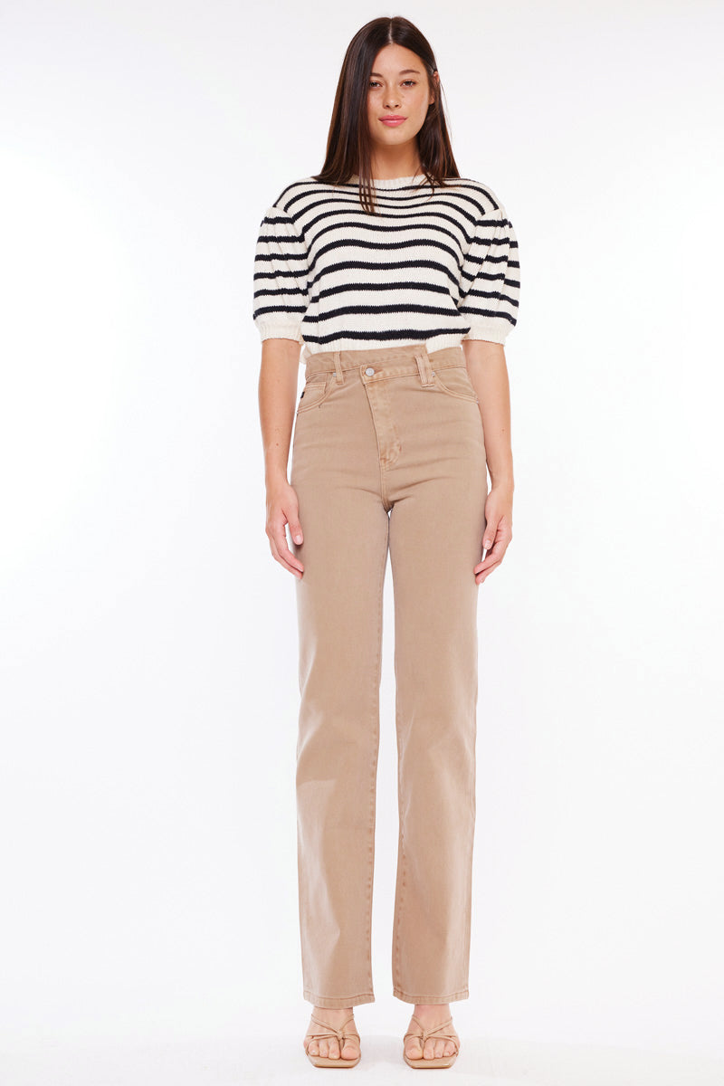 Vintage 90's High Rise Straight Jeans for Women - Sandy Wash Denim Pants | Perfect for Casual Wear, Retro Outfits & Everyday Fashion