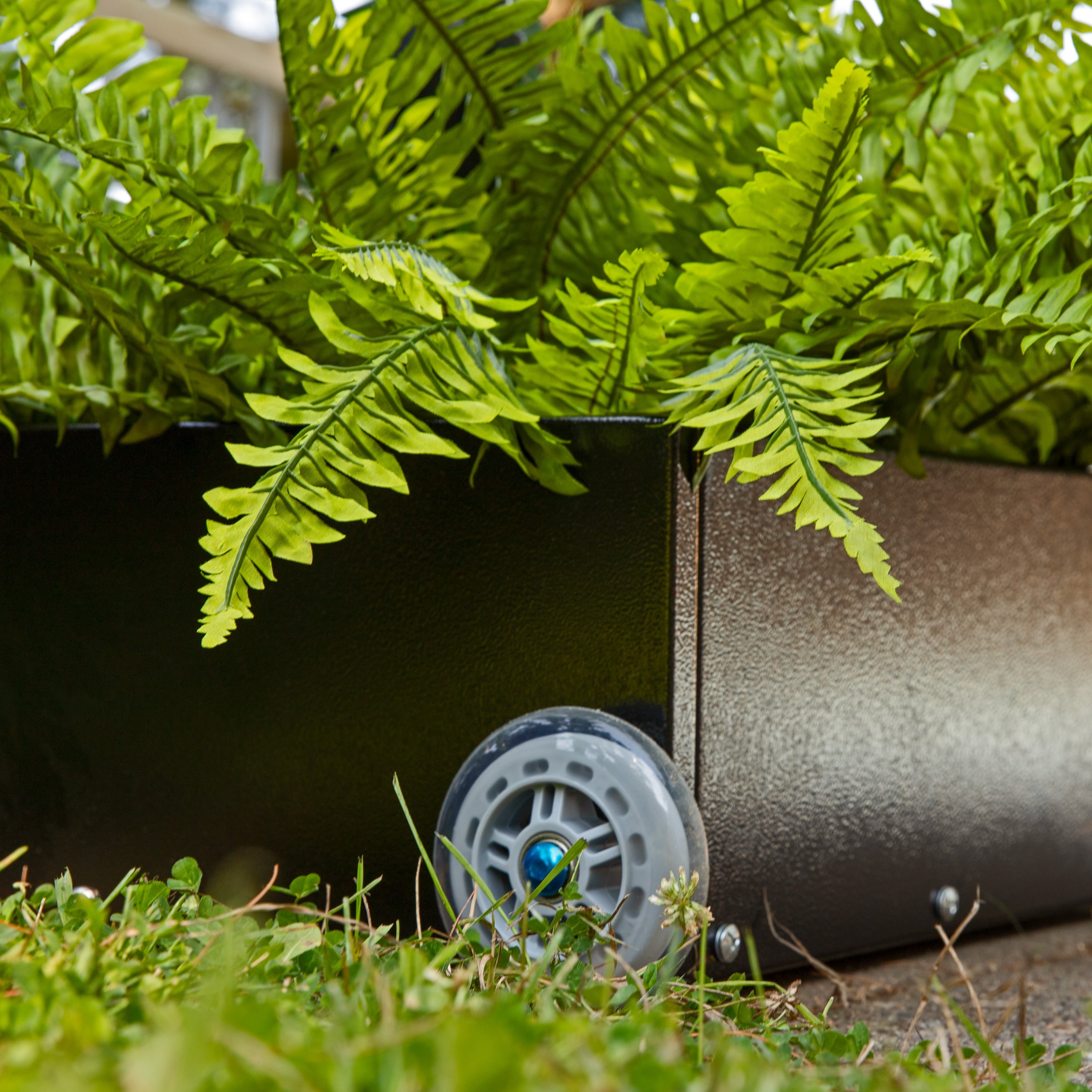 Heavy Duty Patio Umbrella Stand with Wheels & Planter - Outdoor Garden Decor for Poolside, Deck, Backyard, and Patio Use