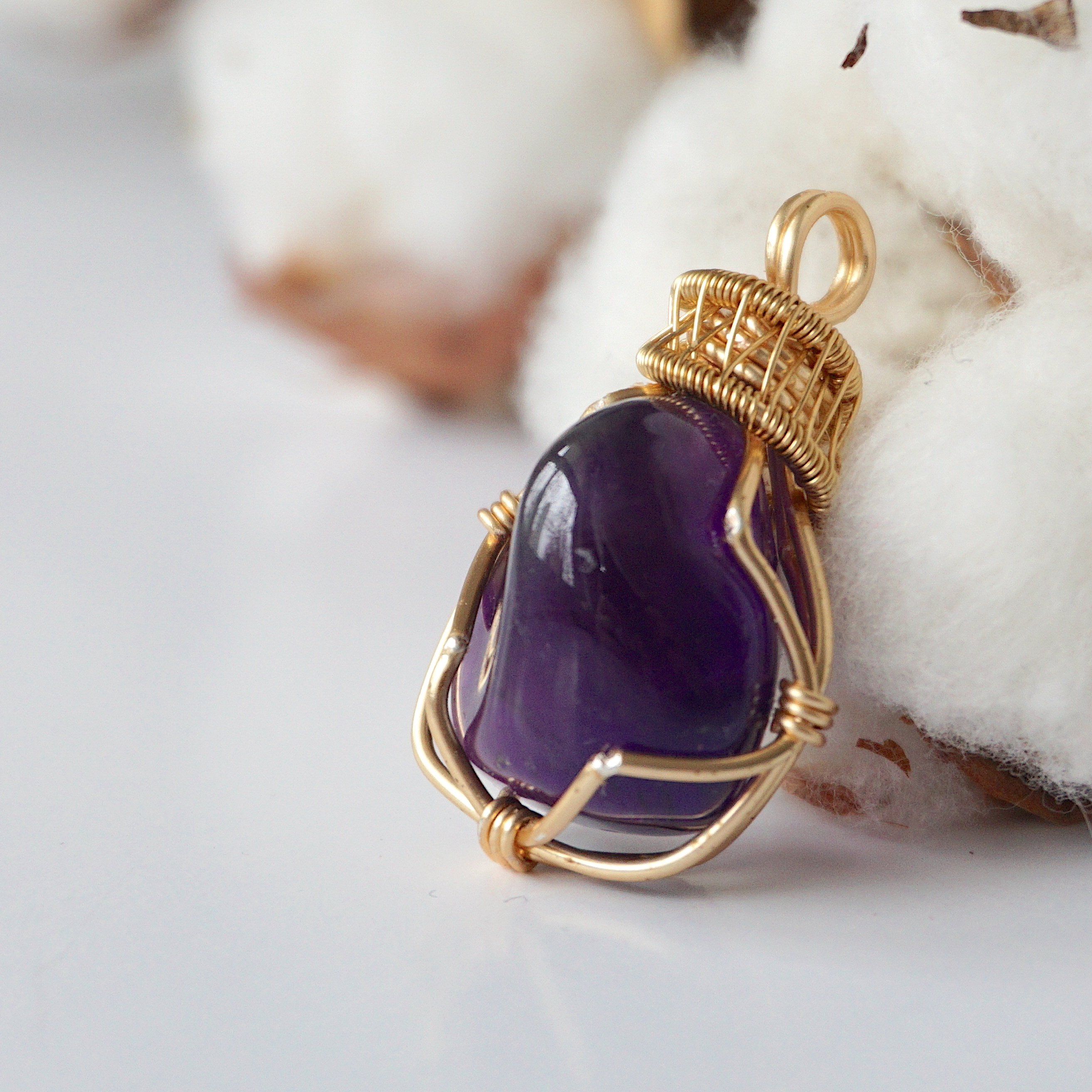 14K Gold Plated Amethyst Pendant Necklace for Women - Elegant Purple Gemstone Jewelry Gift for Birthday, Anniversary & Special Occasions