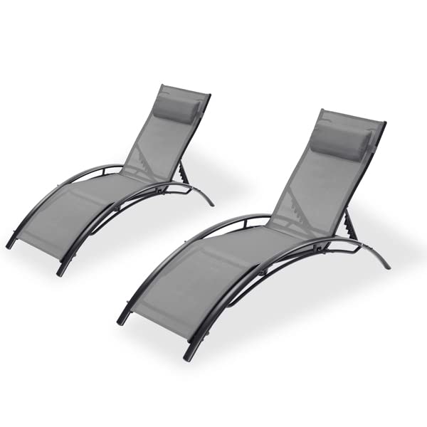 DAVEBELLA 2-Piece Outdoor Chaise Lounge Chair Set - Patio, Lawn, Beach & Poolside Recliner for Sunbathing | Perfect for Backyard Relaxation, Vacation Resorts & Summer Lounging