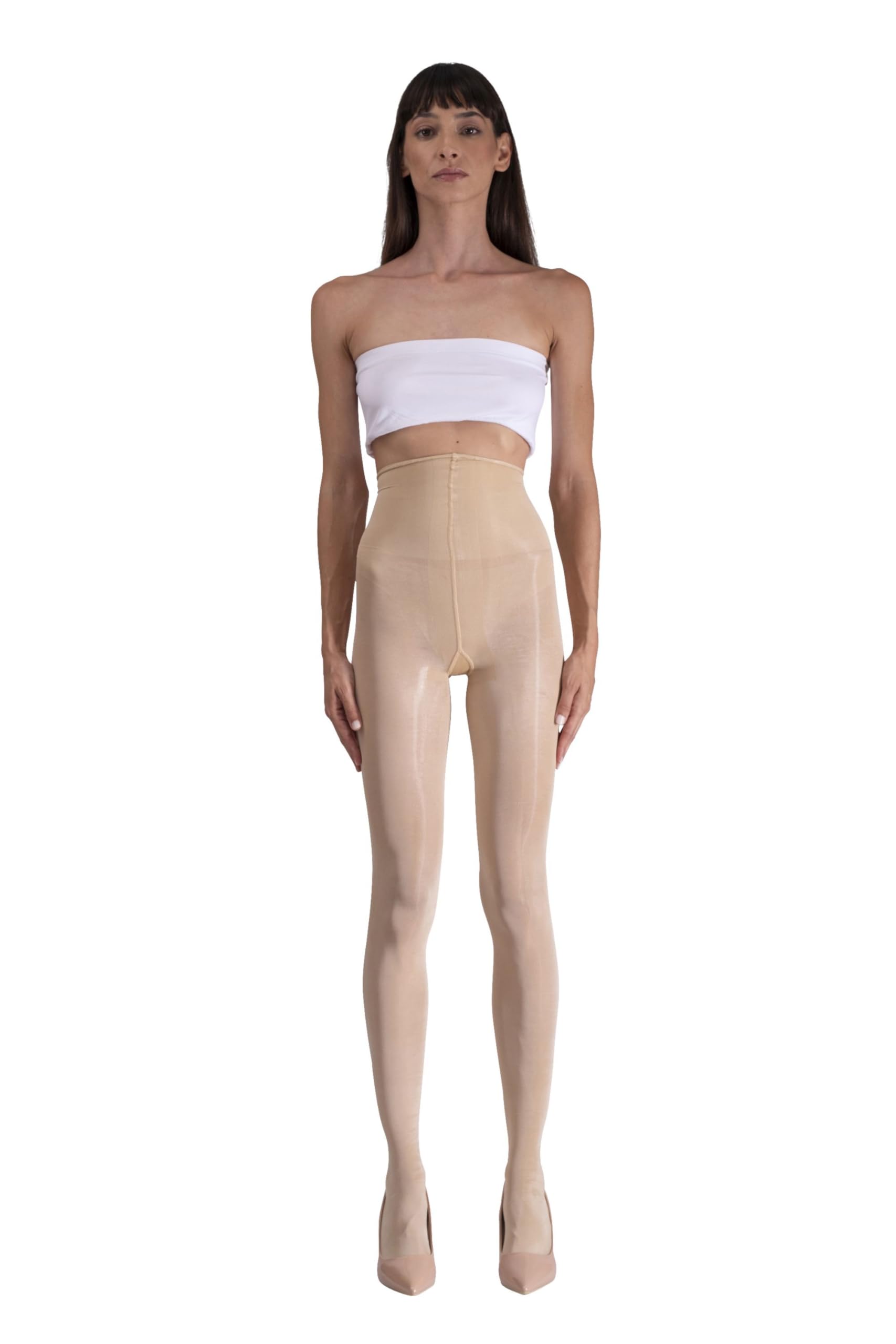LECHERY Women's 40 Denier High Waist Semi-Sheer Pantyhose - Silky Shiny Tights for Everyday Wear, Office & Special Occasions