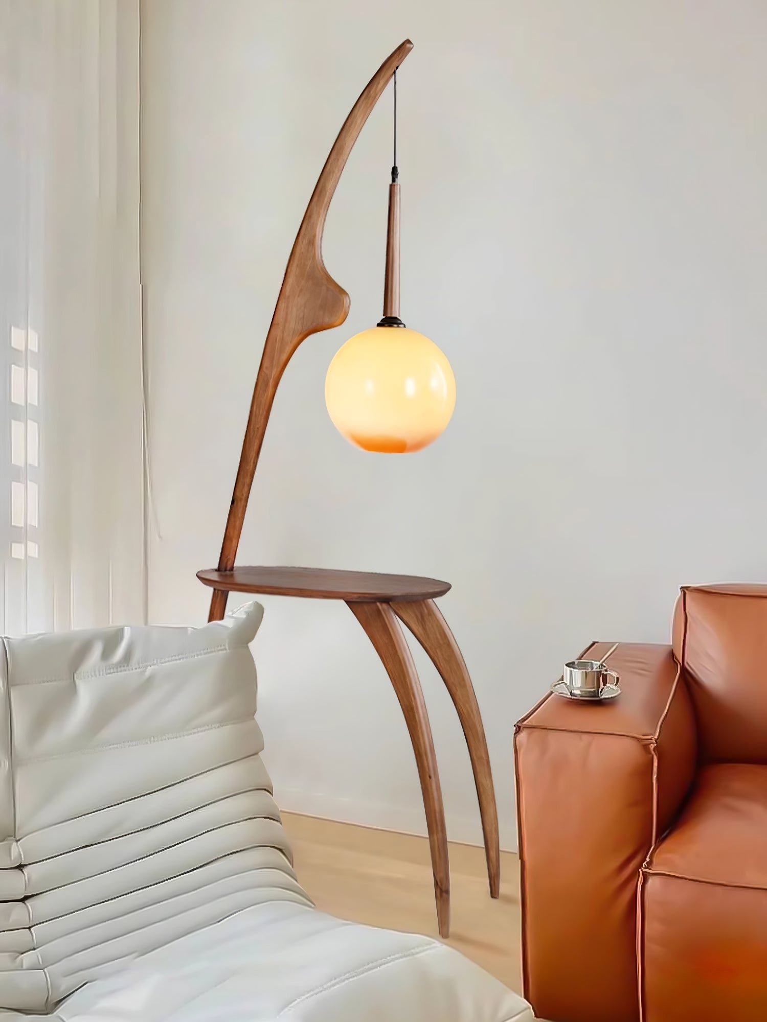 Modern Curved Mantis Arm Floor Lamp - Adjustable LED Reading Light for Living Room, Bedroom & Office - Perfect for Cozy Nights & Workspaces