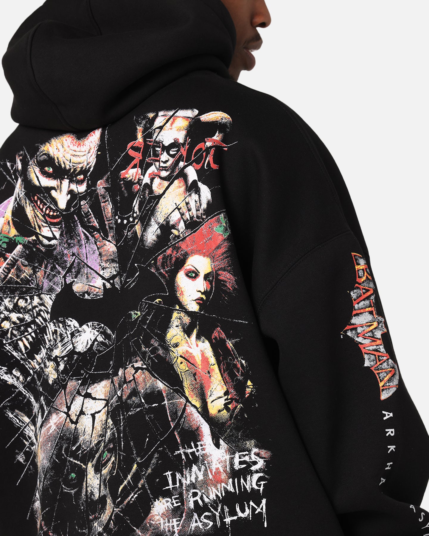 73 Studio X DC Batman Arkham Asylum Premium Hoodie Black - Official Licensed Batman Hooded Sweatshirt for Men & Women - Perfect for Cosplay, Gaming & Comic Con Events