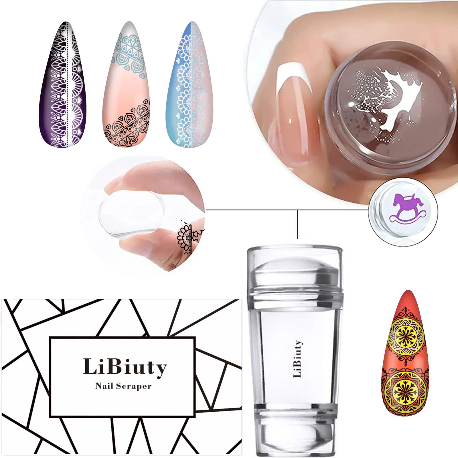 12PCS Nail Stamping Plates Set with 8PCS 8ml Nail Polish, Stamper, Scraper & Storage Bag - Includes 4 Free Stamper Heads for DIY Nail Art Designs - Perfect for Home Salon, Manicure Parties & Professional Nail Artists