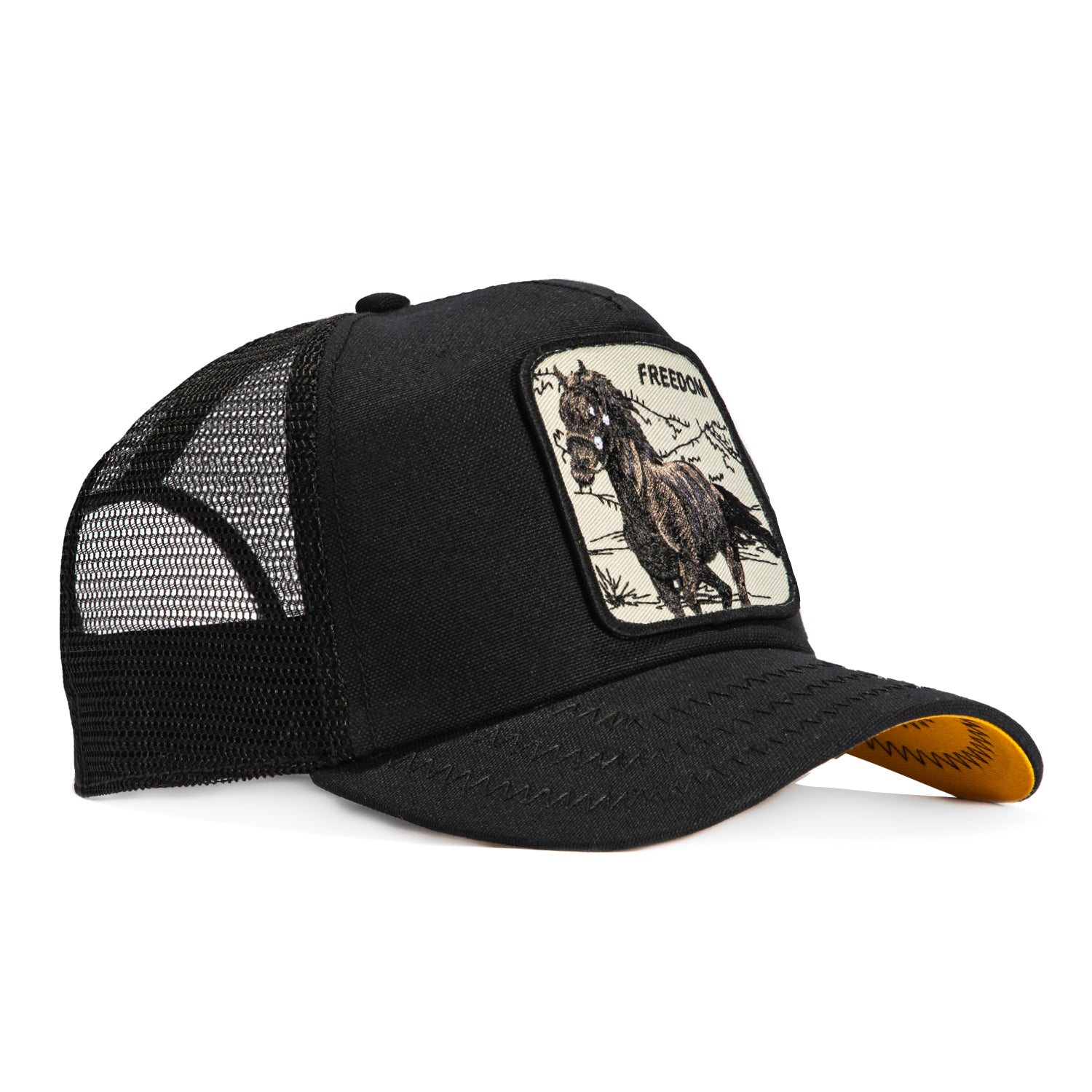 Goorin Bros Run Wild Freedom Adjustable Trucker Snapback Hat - Black | Stylish Baseball Cap for Men & Women | Perfect for Outdoor Activities, Sports & Casual Wear