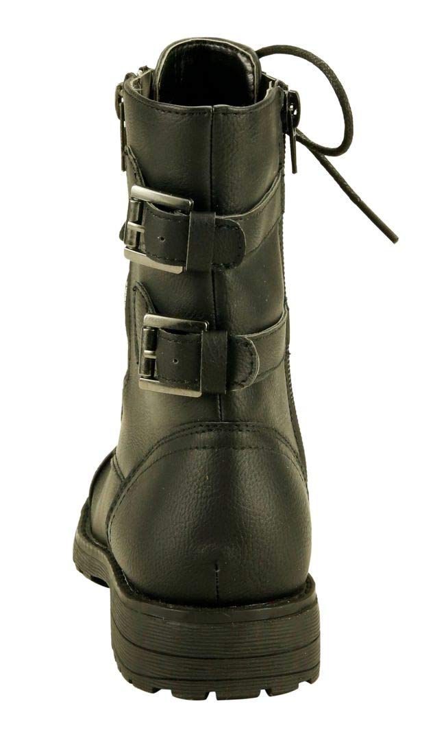 The Doll Maker Girls' Lace-Up Zipper Combat Boots - Stylish & Durable Ankle Boots for Teens - Perfect for School, Parties & Everyday Fashion