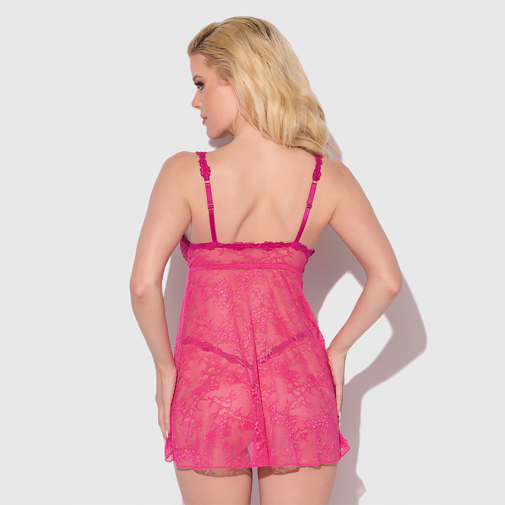 Yvone Split Lace Front Opening Babydoll - Sexy Lingerie for Women | Perfect for Valentine's Day & Romantic Nights