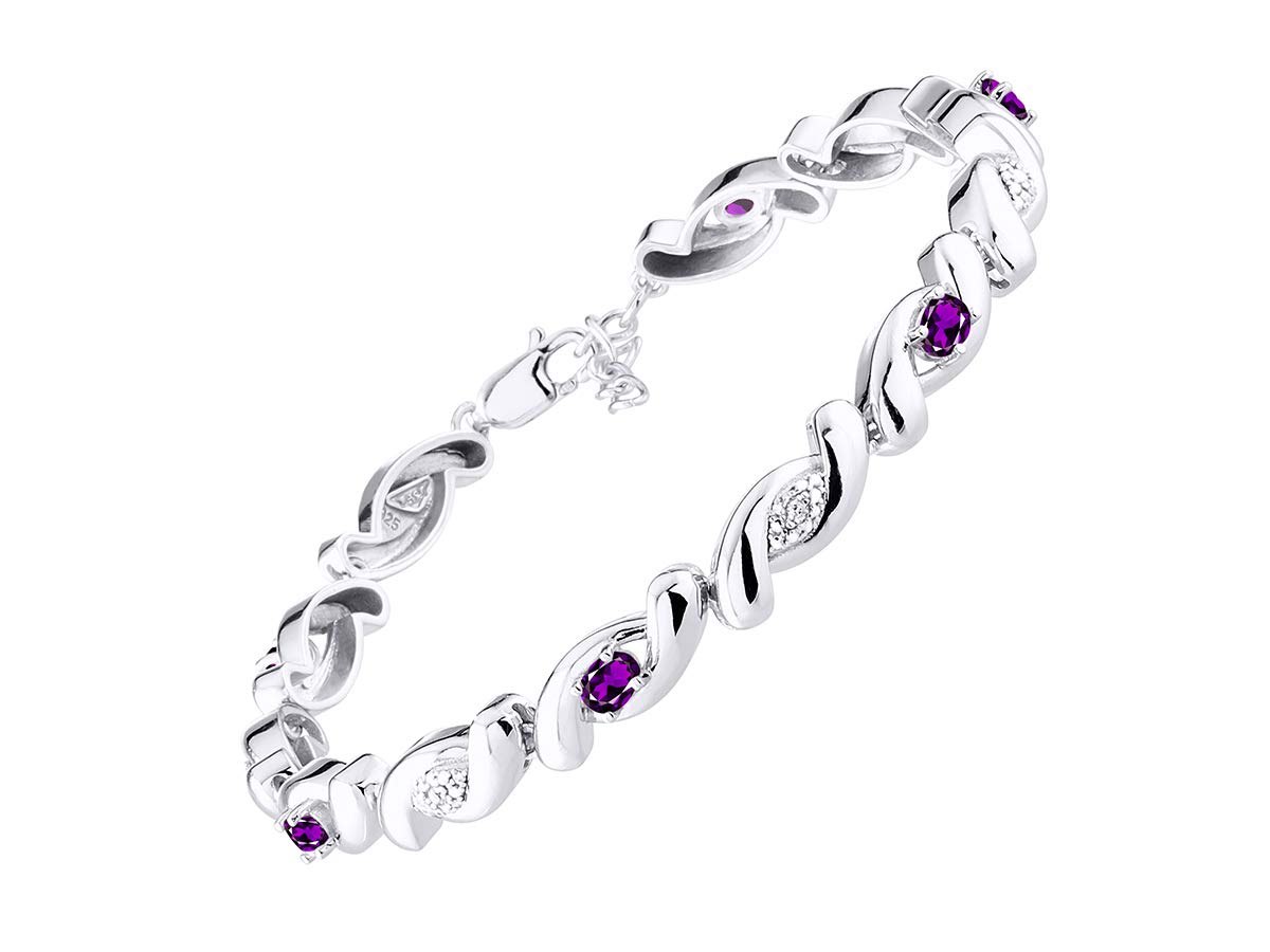 Rylos 925 Sterling Silver Infinity Twist Tennis Bracelet for Women - Adjustable 7