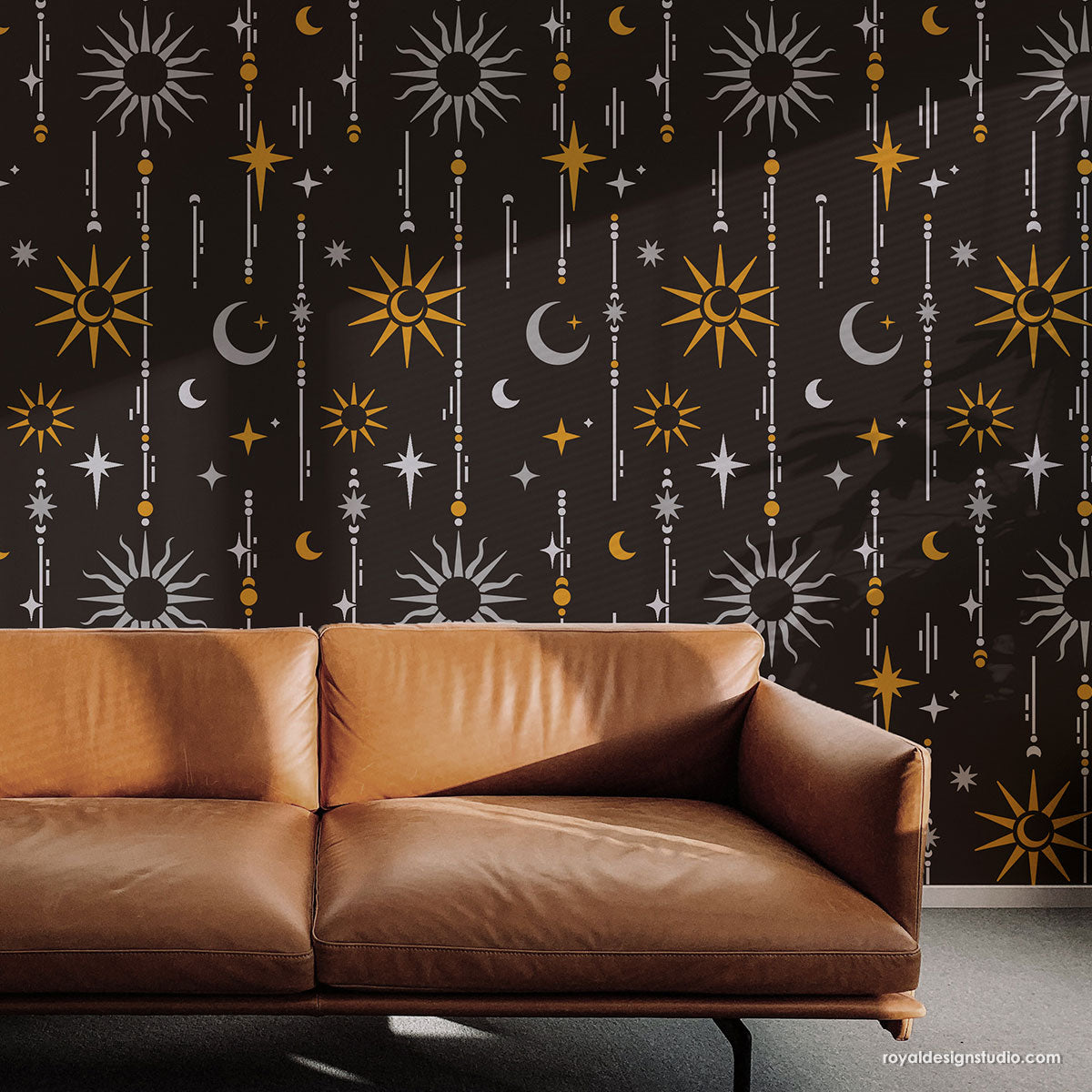 Celestial Moon and Stars Stencil for DIY Crafts, Wall Art, and Home Decor - Perfect for Painting, Scrapbooking, and Custom Designs