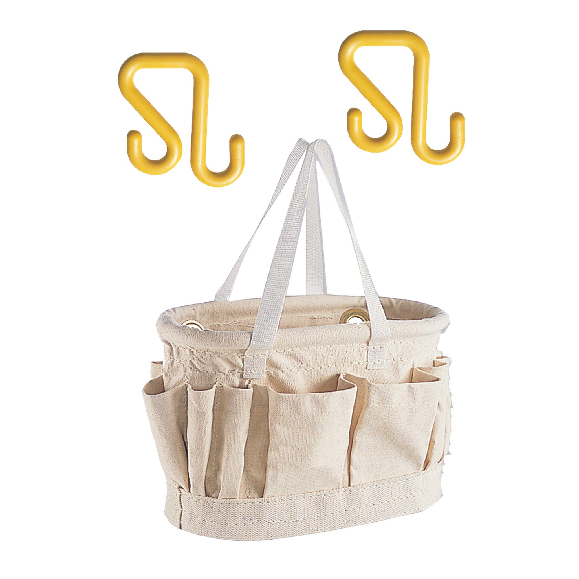 Jameson 24-42S Heavy Duty Canvas Tool Bag with 2 S-Hooks - Durable Work Organizer for Electricians, Plumbers & Contractors - Perfect for Job Sites, Home Repairs & DIY Projects