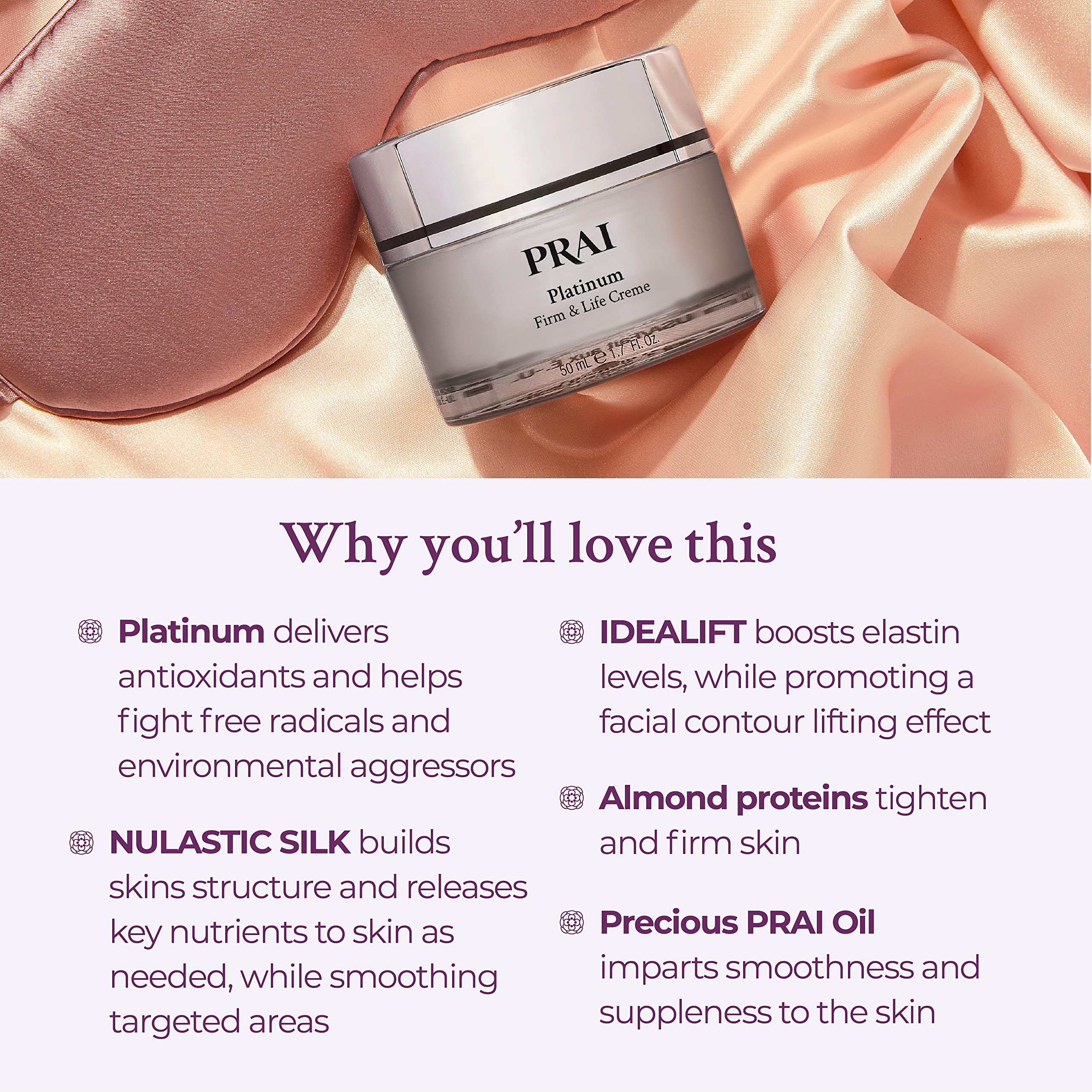 PRAI Beauty Platinum Serum and Cream Duo - Hydrating Anti-Aging Face Serum & Moisturizer with Antioxidant-Rich Platinum - Boosts Collagen, Reduces Wrinkles - Perfect for Nighttime Skincare Routine & Daily Anti-Aging Regimen