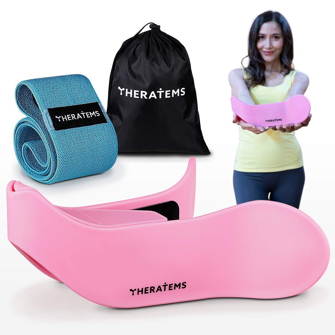 THERATEMS - Kegel Exercise Weights for Women, Pelvic Floor Strengthener with Booty Bands - Vaginal Kegel Trainer for Postpartum Recovery & Bladder Control - Home Gym Equipment for Women's Health (Pink) | Perfect for Post-Pregnancy, Fitness Routines & Daily Pelvic Floor Training
