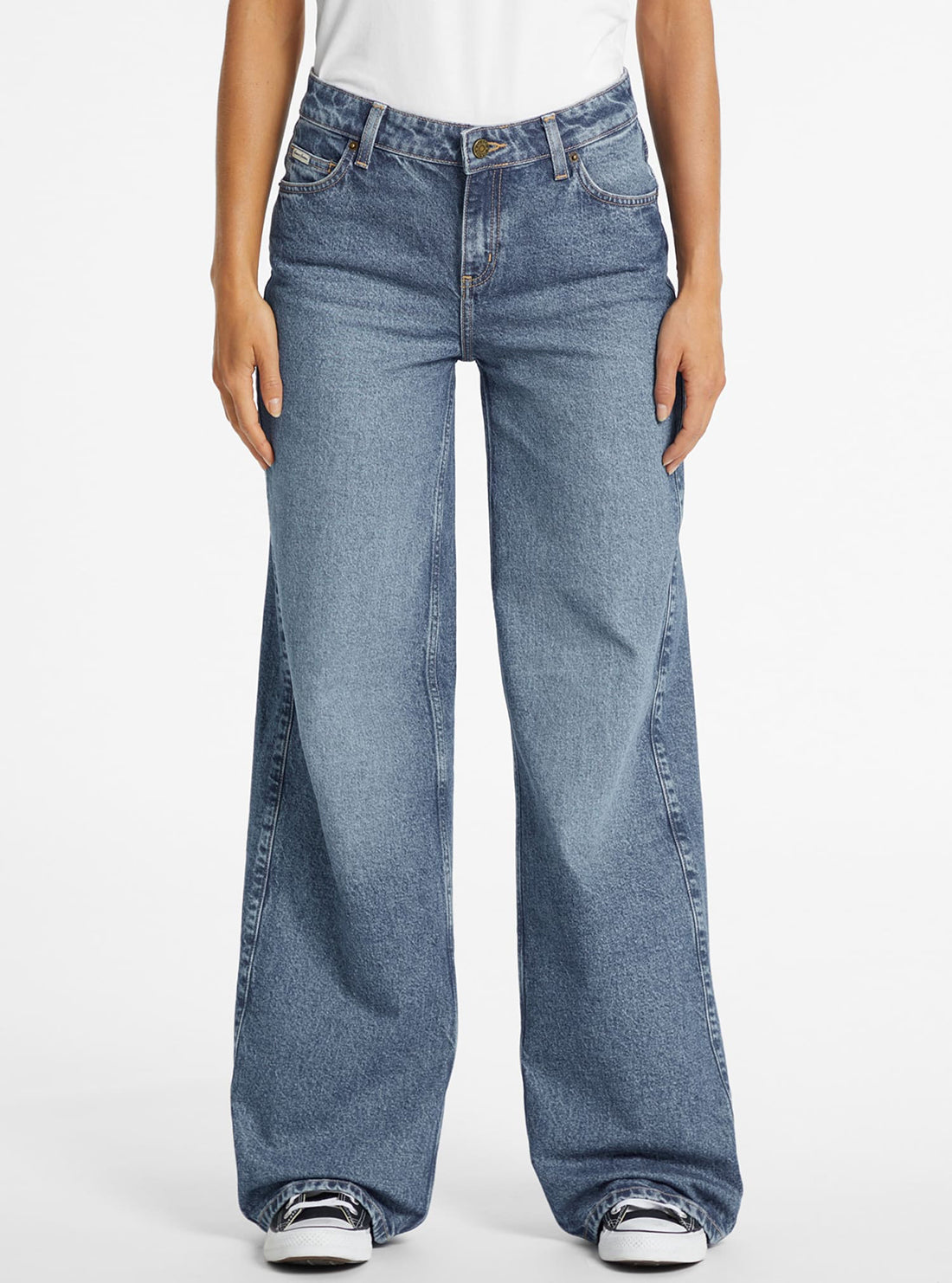 Guess G11 Women's High Waist Wide Leg Jeans - Comfortable Stretch Denim for Casual Wear & Everyday Outfits