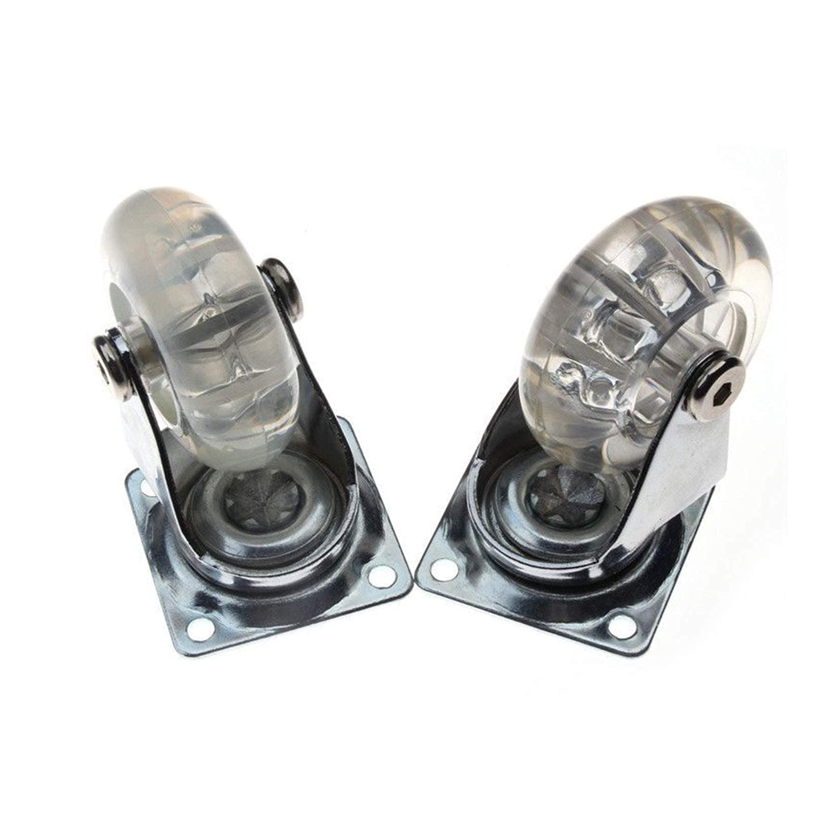 4-Pack Heavy Duty Transparent PU Swivel Caster Wheels - Universal Furniture Casters for Office Chairs, Children's Cars & More - Silent Rolling & Smooth Mobility for Home & Office Use