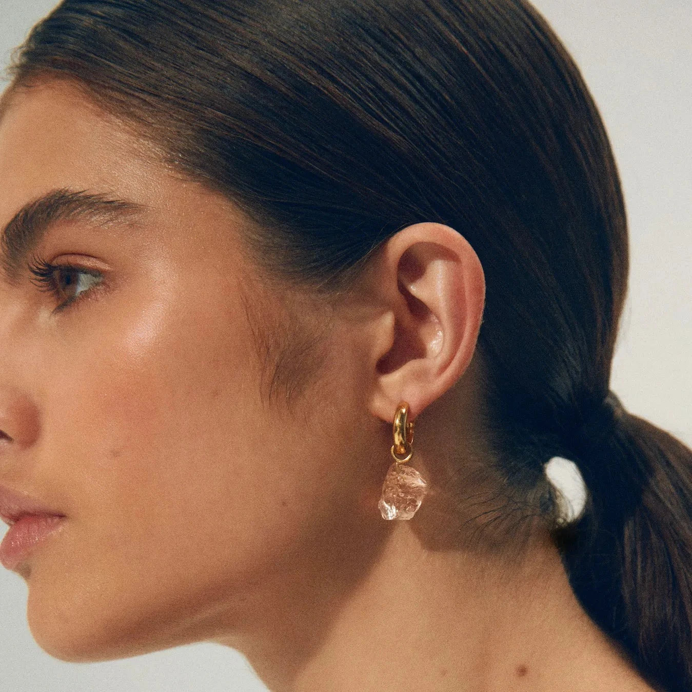 Shyla Catalina Champagne Hoop Earrings - 14K Gold Plated Dainty Drop Earrings for Women, Elegant Party & Wedding Jewelry Gift