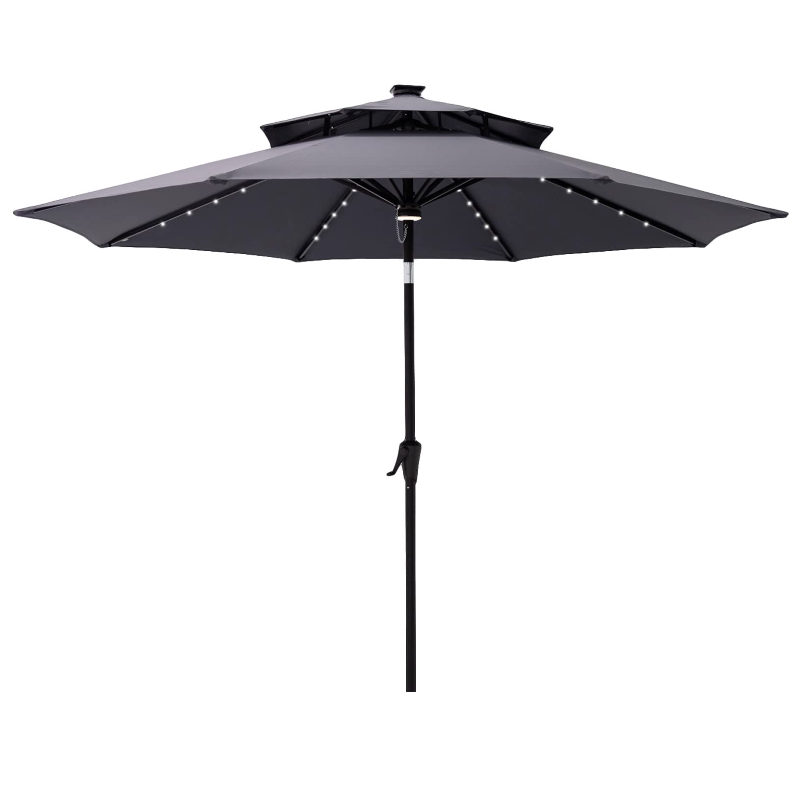 Helios&Hestia 9ft Solar Powered Patio Umbrella with LED Lights & Adjustable Tilt - Perfect for Outdoor Dining, Poolside Lounging, and Backyard Gatherings