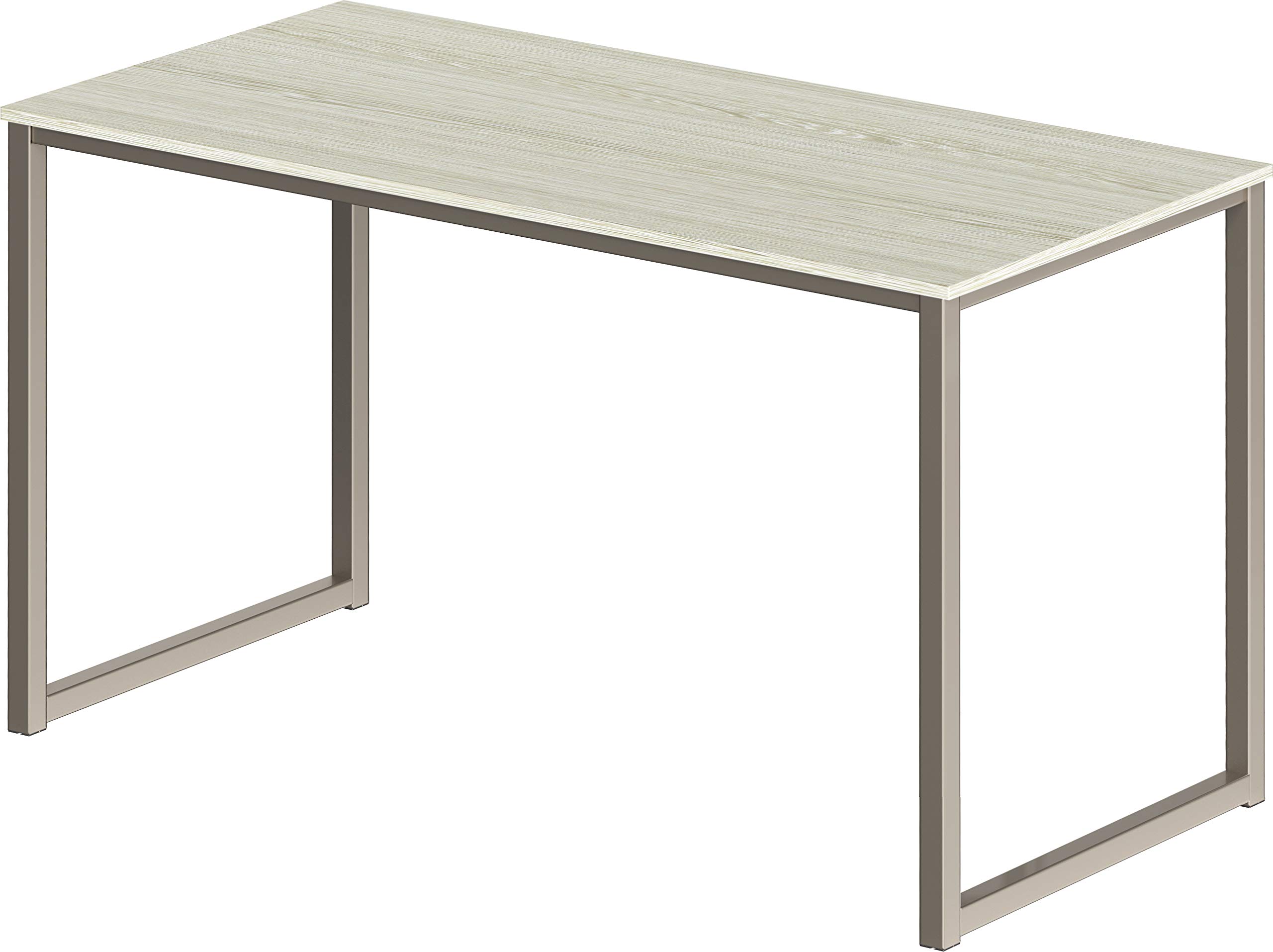 SHW Mission 48-Inch Home Office Computer Desk - Solid Maple Wood Writing Desk with Spacious Work Surface for Study, Work from Home & Gaming | Modern Ergonomic Design for Small Spaces