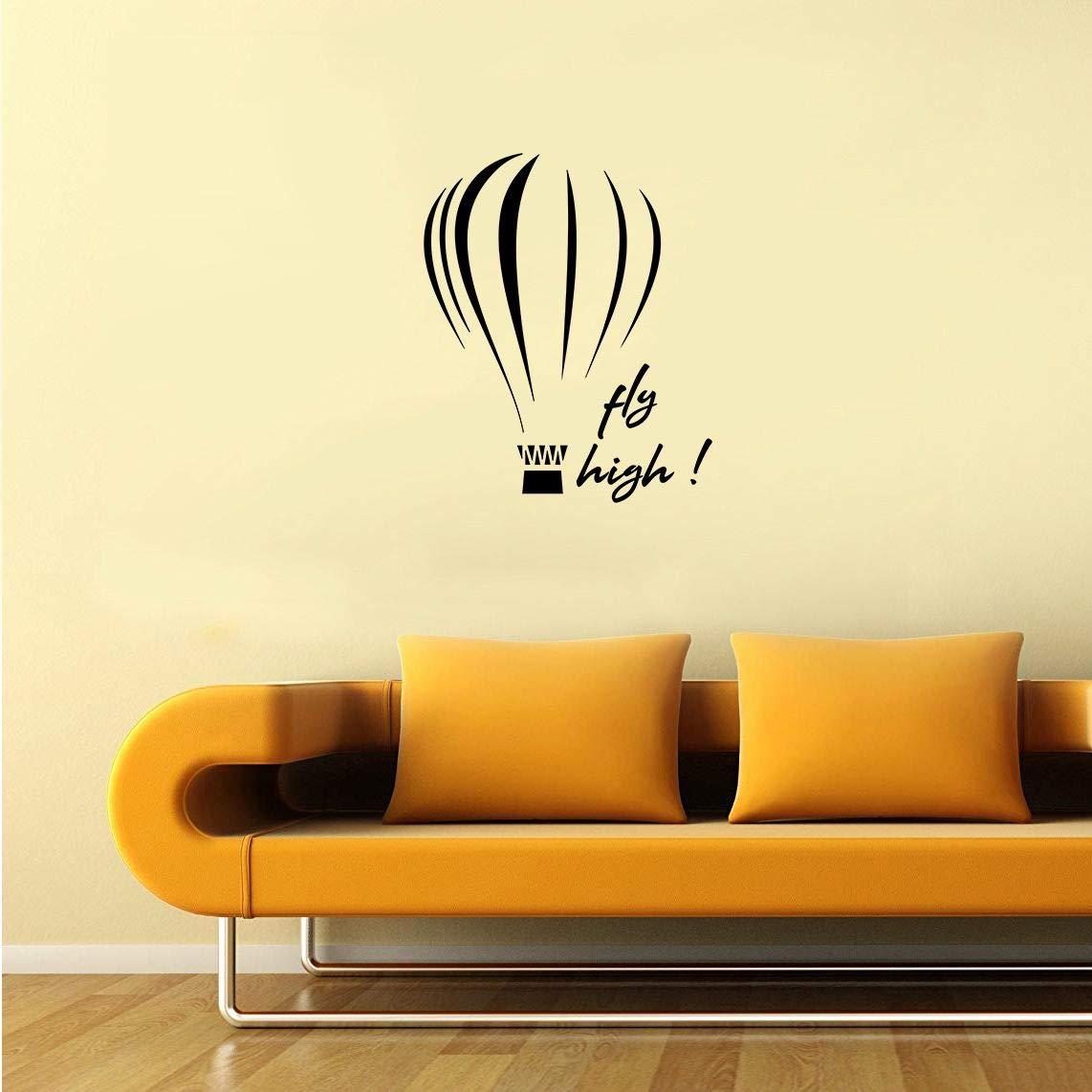 Fly High Quote Hot Air Balloon Wall Decal - Inspirational Vinyl Sticker Art for Kids Room, Nursery, Bedroom & Home Decor (10x8 inch) - Perfect for Children's Spaces, Playrooms & Classroom Wall Art