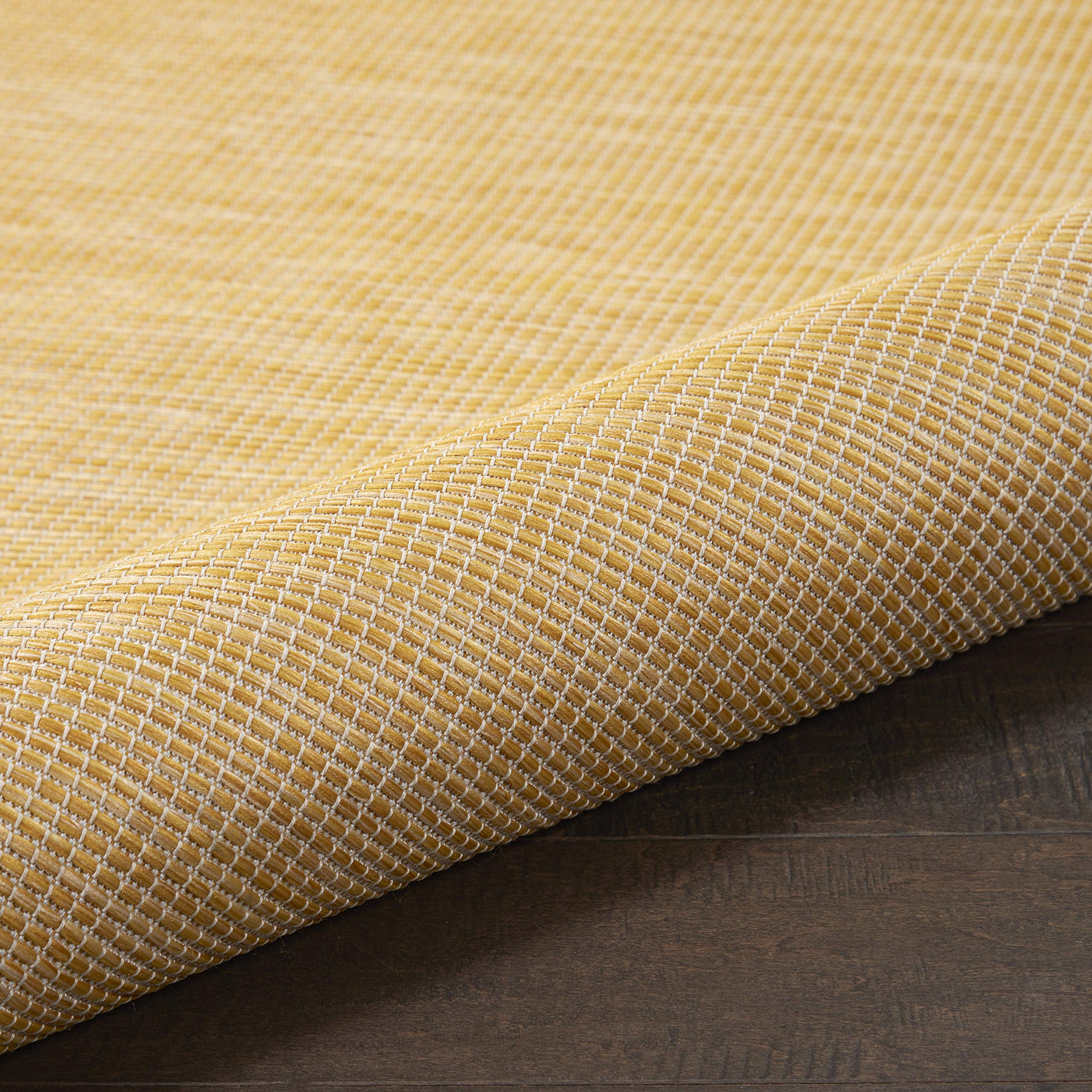 Nourison Positano 5' x 7' Indoor/Outdoor Area Rug - Yellow, Easy to Clean, Non-Shedding for Bedroom, Living Room, Dining Room, Backyard, Deck & Patio | Perfect for Home Decor, Outdoor Entertaining & High-Traffic Areas (5x7)