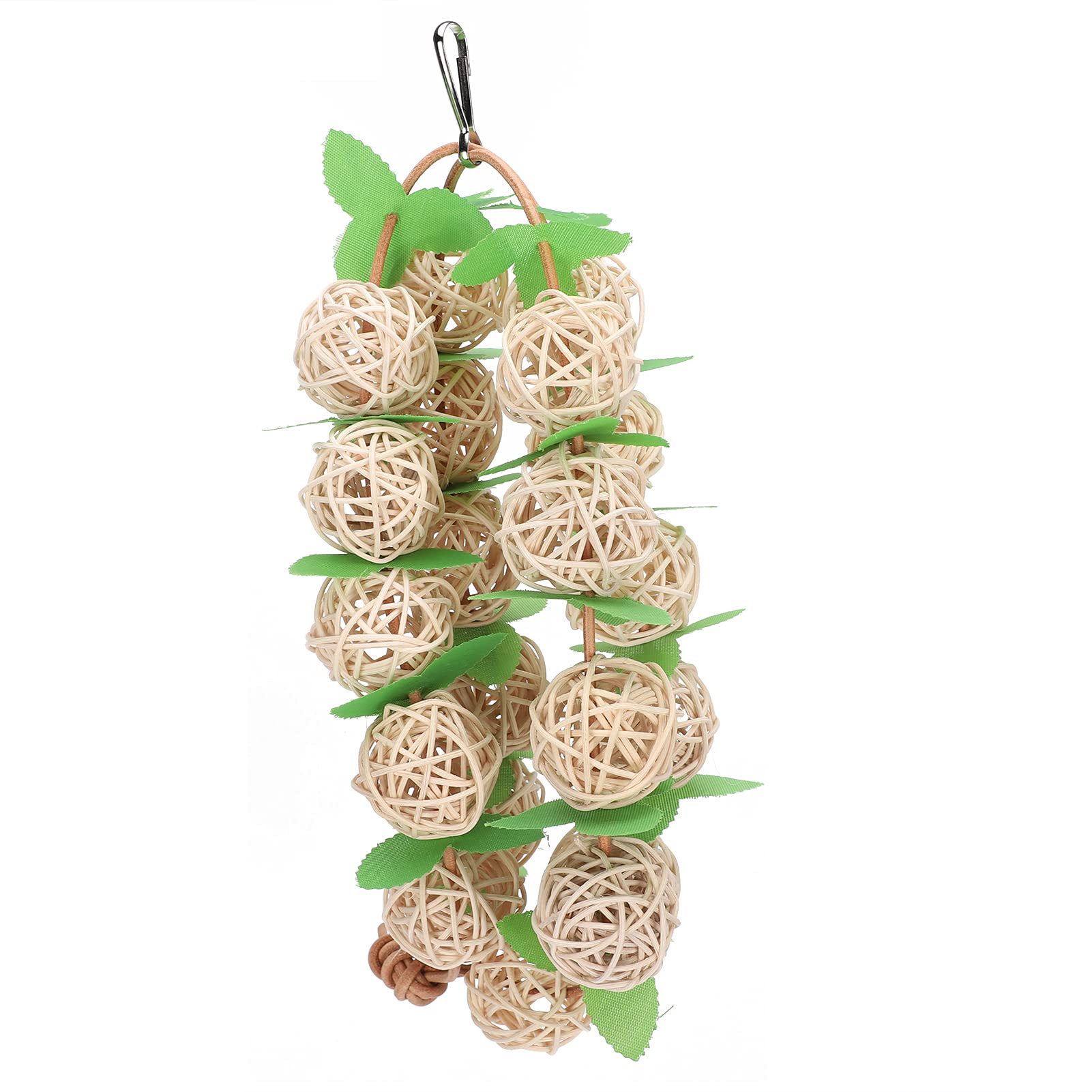 Natural Rattan Bird Chewing Toys with Bell Swing - Foraging Shredder & Training Toy for Parrots, Cockatiels - Perfect for Cage Enrichment & Playtime Activities
