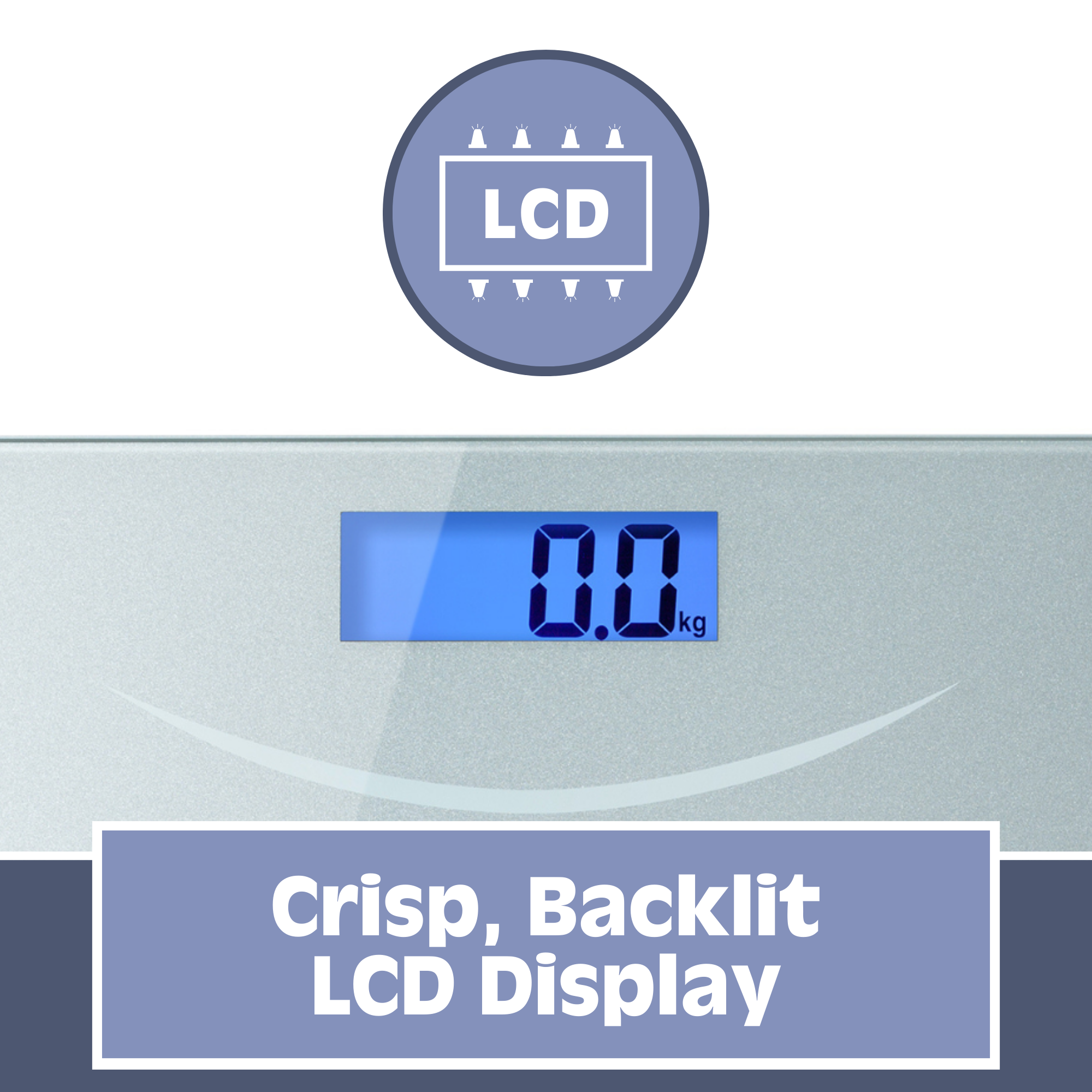 Smart Digital Bathroom Scale - Ultra Thin Auto Step-On Body Weight Scale with Silver Glass Platform | Perfect for Home Gym, Bathroom & Health Tracking