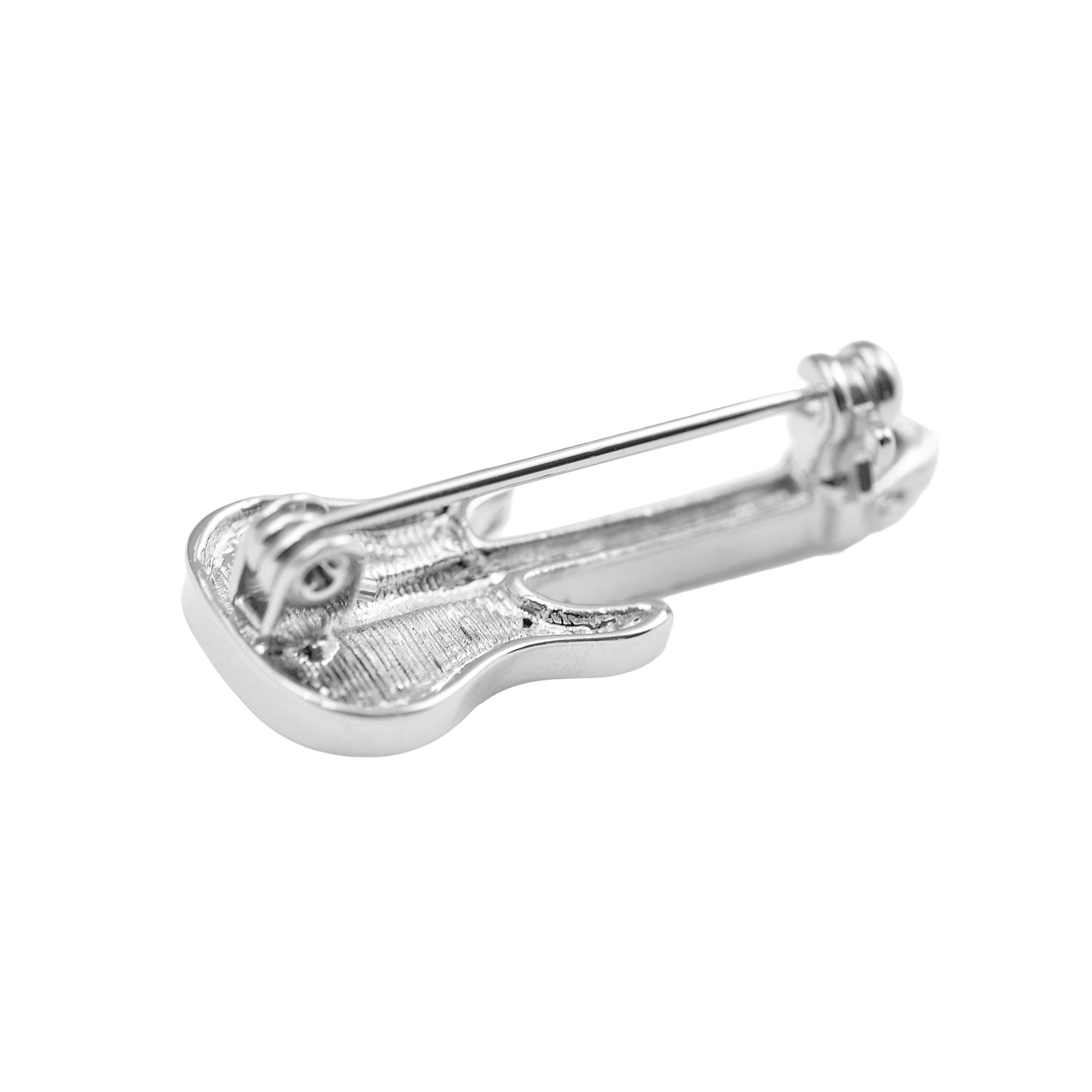 Tiny Jewel Crystal Electric Guitar Brooch Pin - Elegant Musical Accessory for Jackets, Bags & Hats - Perfect Gift for Musicians & Rock Fans