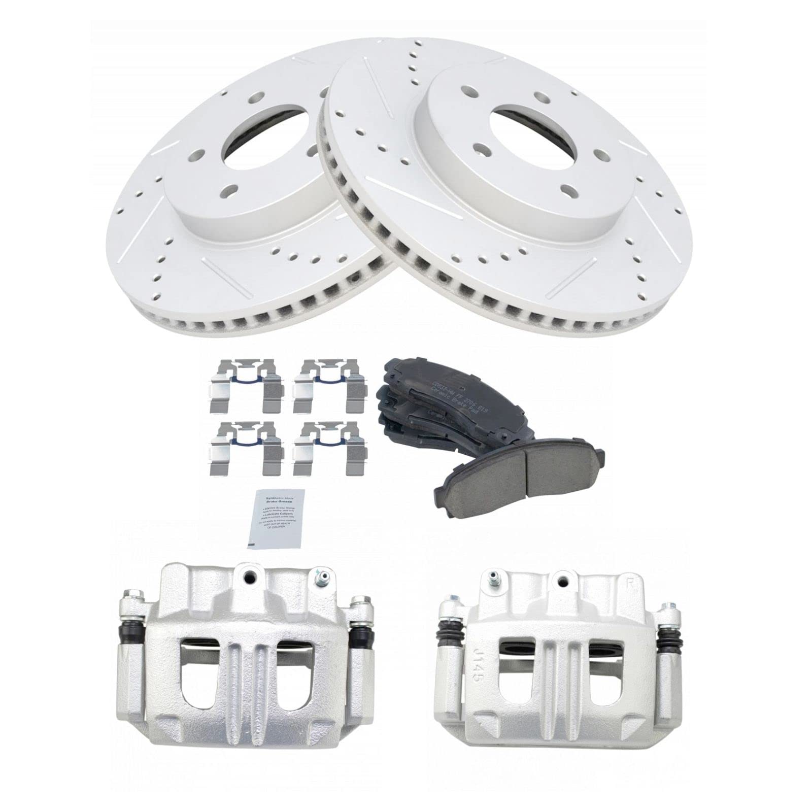 High-Performance Front Ceramic Brake Pads & Rotors Kit for Chevy Equinox, Pontiac Torrent, Saturn Vue - Perfect for Daily Commuting, Towing, and Mountain Driving