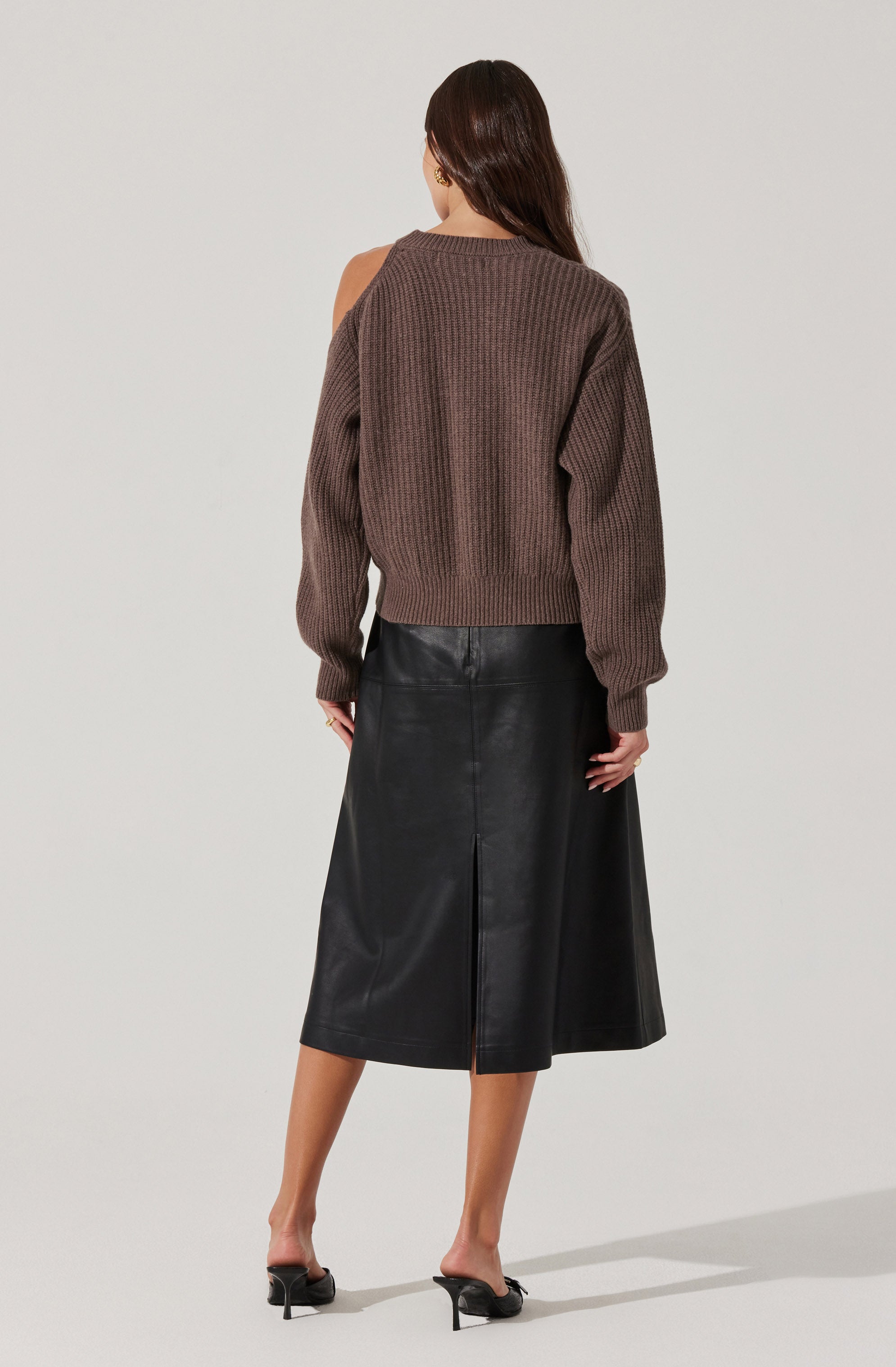 Millicent Women's Ribbed Cold Shoulder Sweater - Soft Knit Pullover for Fall & Winter - Casual Chic Tops for Outings & Date Nights