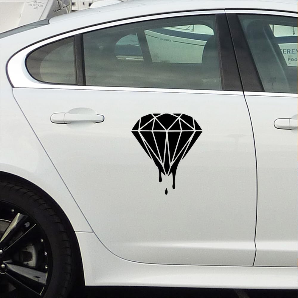 Dripping Diamond Silhouette Vinyl Decals (Black, Set of 2) - Waterproof Stickers for Laptop, Phone, Helmet, Car, Mug & Home Decor | Perfect for DIY Projects, Gifts & Personalizing Accessories