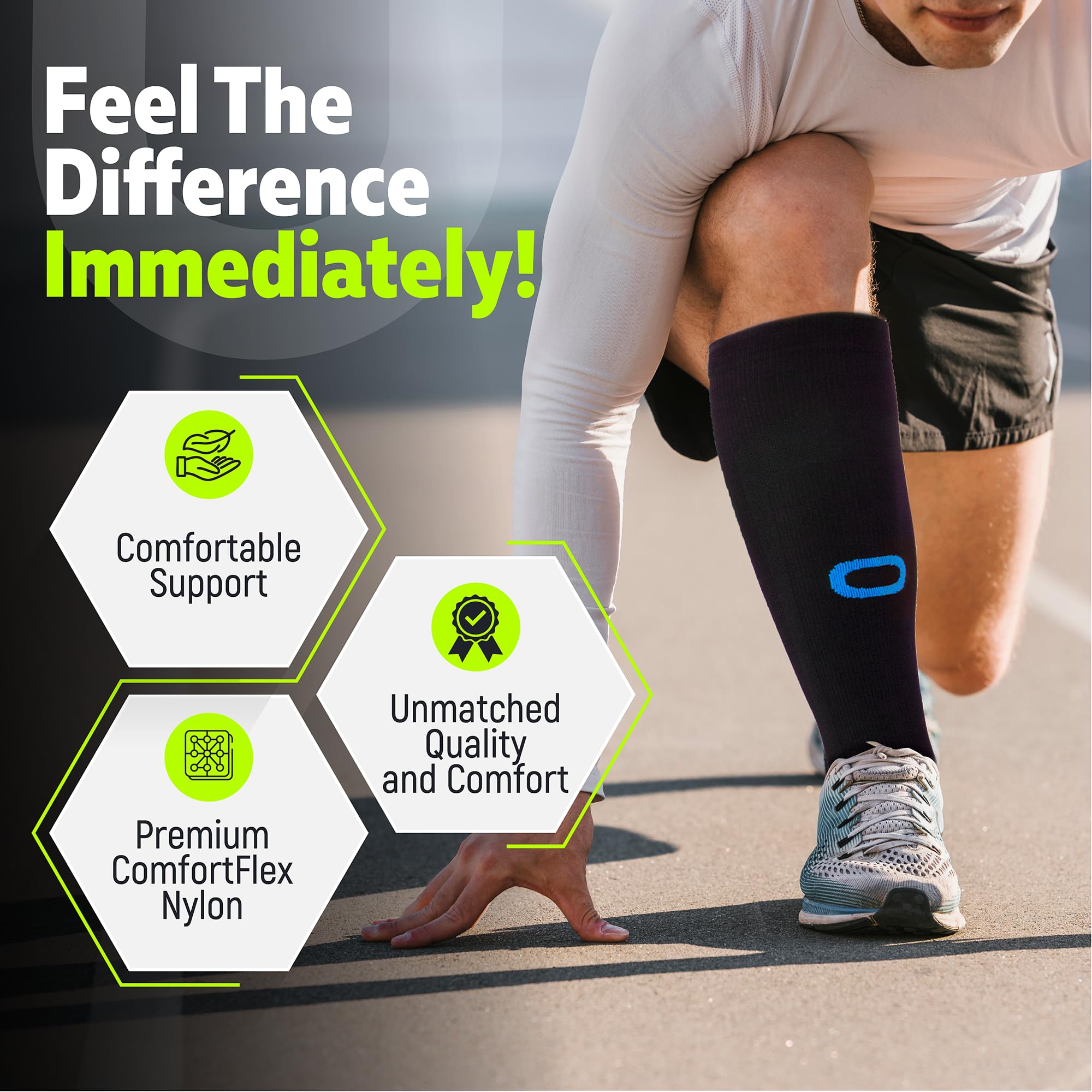 Best Compression Socks 20-30mmHg for Men & Women - Running, Sports, Travel & Nurse Work - Improve Circulation & Reduce Swelling for Athletes, Travelers & Healthcare Workers