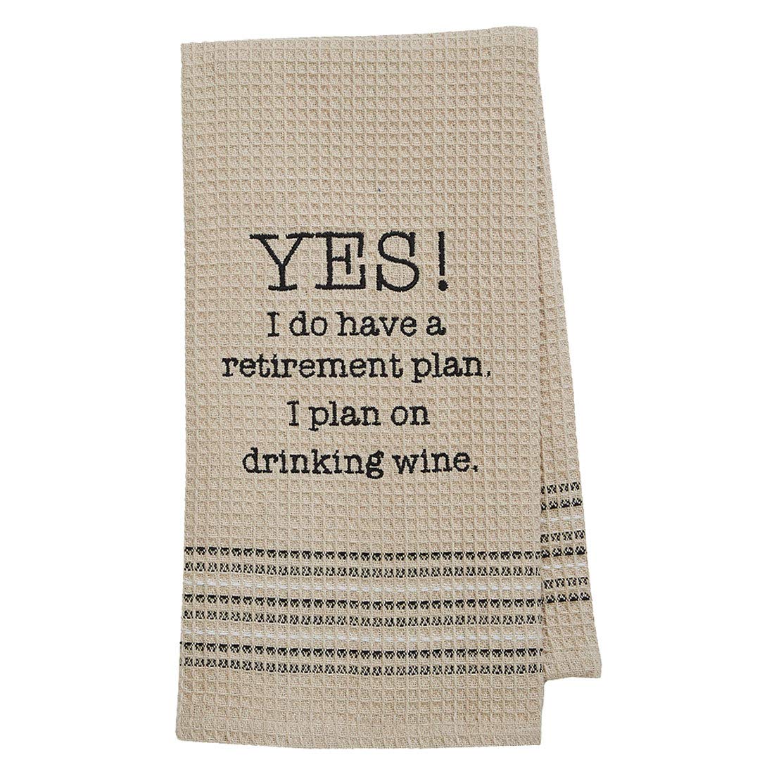 Funny Retirement Wine Themed Cotton Kitchen Dish Towel - Perfect for Gifts, Housewarming, and Wine Lovers' Kitchens