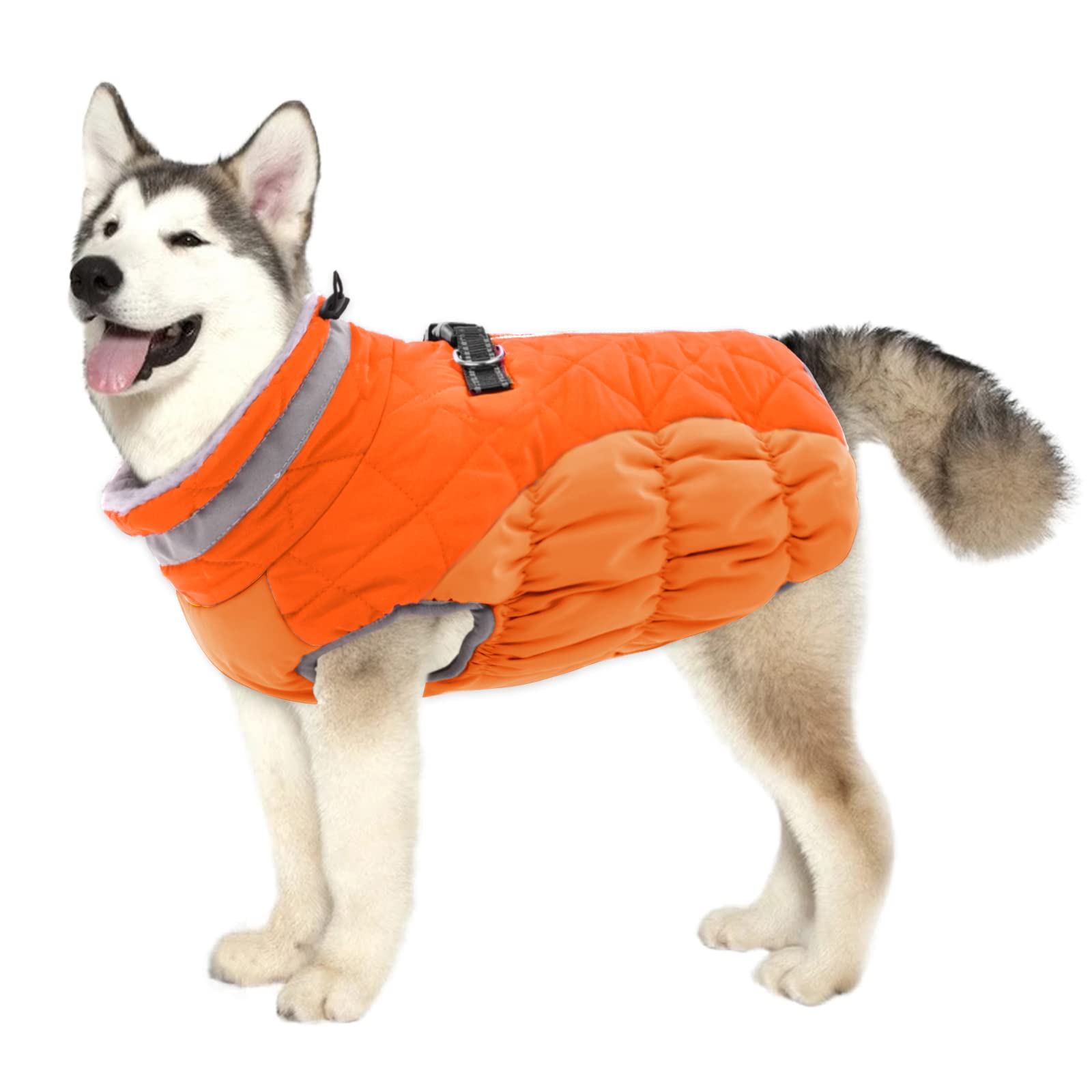 Lelepet Warm Winter Dog Coat - Windproof Reflective Fleece Jacket with Harness for Small Medium Large Dogs | Cold Weather Protection for Outdoor Walks & Winter Adventures