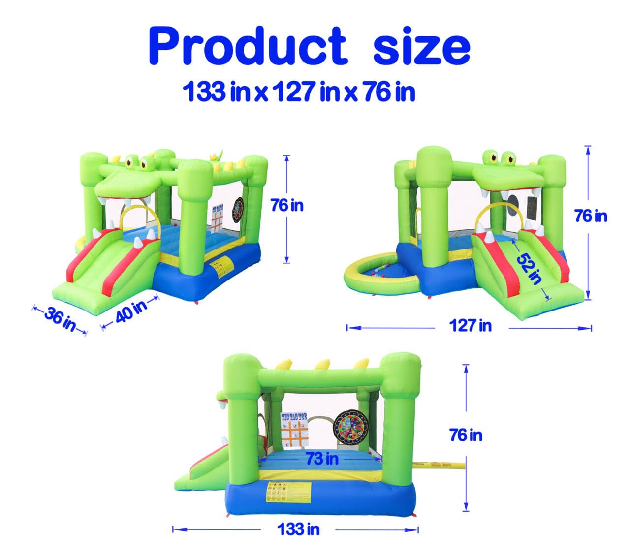 Inflatable Bounce House with Slide - Kids Jumping Castle with Blower & Ball Pit - Outdoor Water Slide & Dart Target Game for Birthday Parties, Backyard Fun, Summer Activities